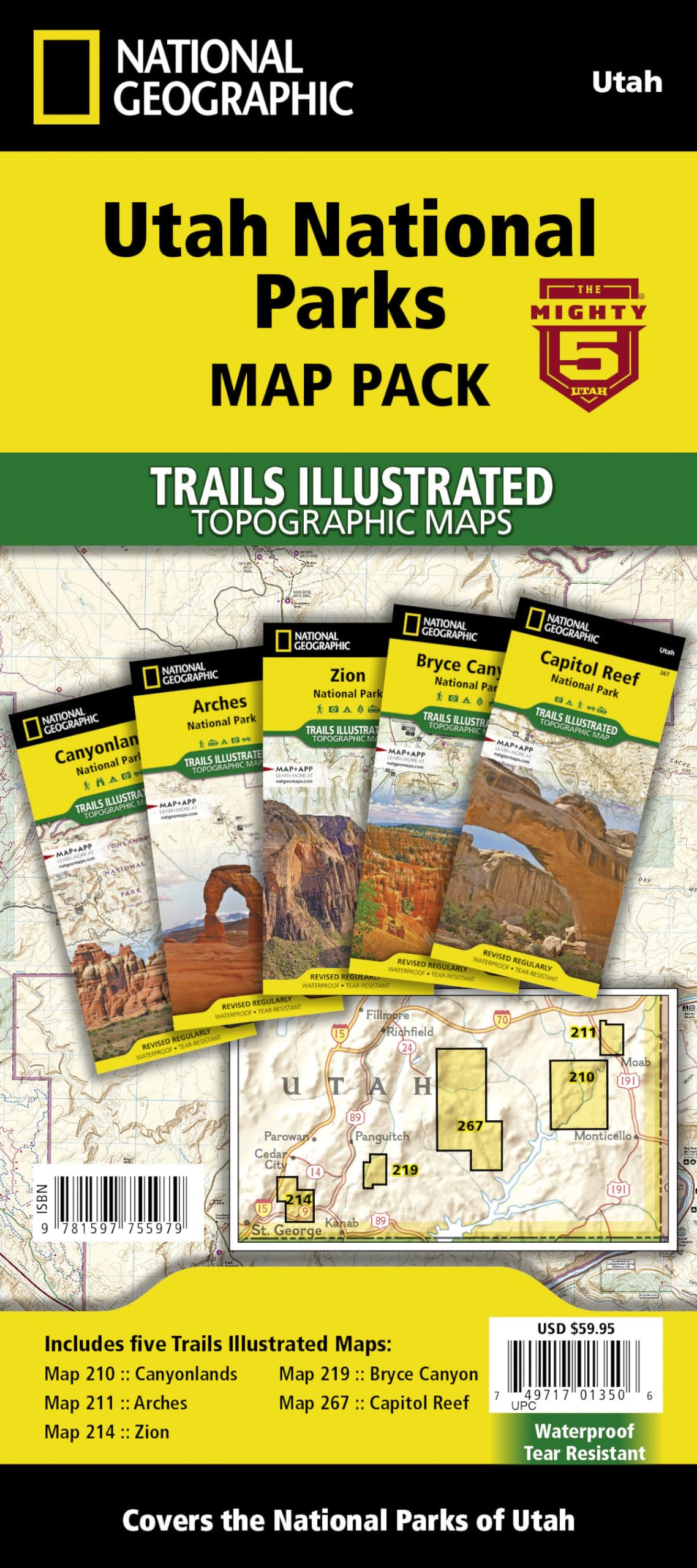 Utah National Parks (Map Pack) (National Geographic Trails Illustrated Topographic Map)