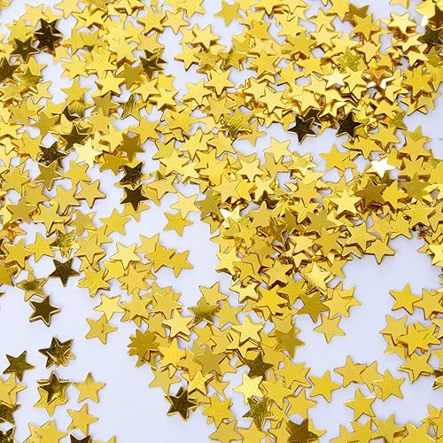Miniatura 6 de Estrella dorada, lámina de confeti metálico, estrellas, lentejuelas para fiestas, bodas, decoraciones, 1onza