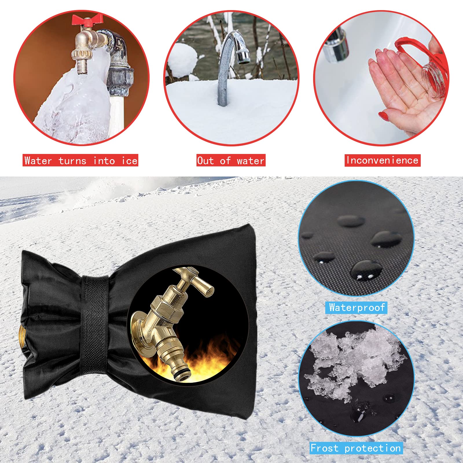 Copertura Invernale Per Rubinetto Esterno Dreuhuing, 37x70 Cm, Isolante Per Gelate E Maltempo - Foto 5