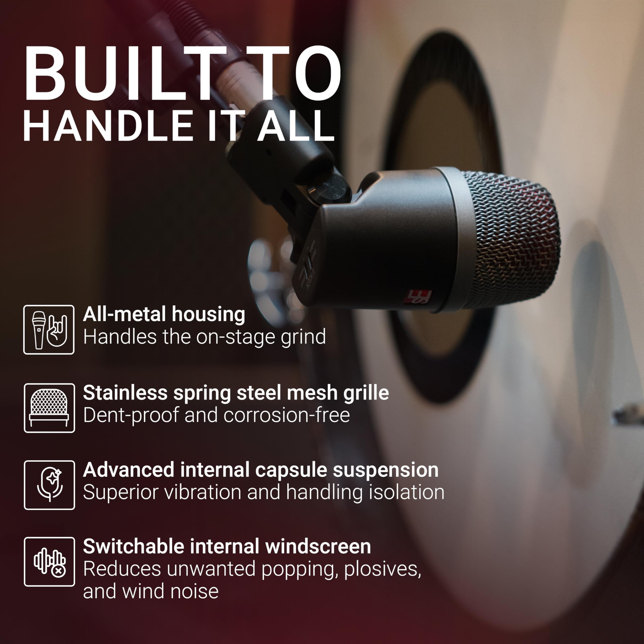 Amazon.com: SE ELECTRONICS V Kick Drum Mic - Compact Dynamic