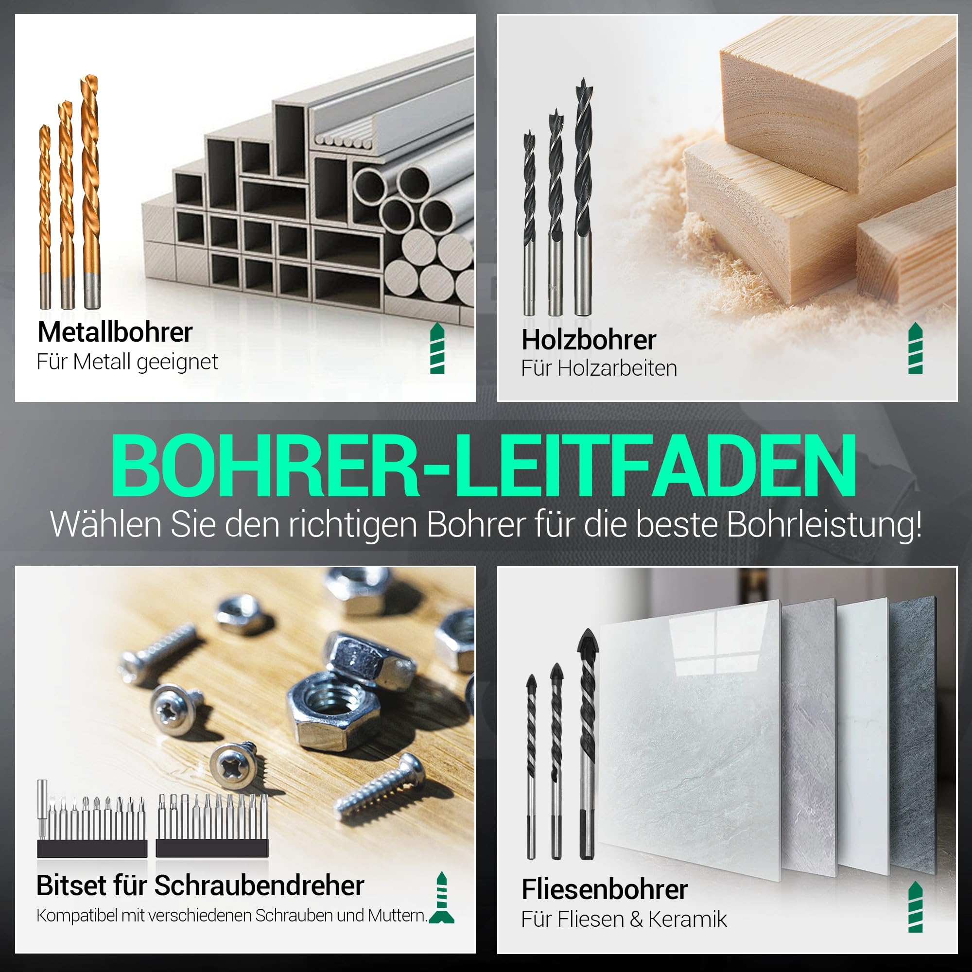 DCA Akku-Bohrschrauber-Set, 40 Nm Drehmoment, 10 mm schlüsselloses Bohrfutter, Elektroschrauber mit 2,0Ah Akku und Ladegerät, 18+1 Drehmomentstufen, 25-teiliges 20V-Bohrerset, Modell ADJZ2035