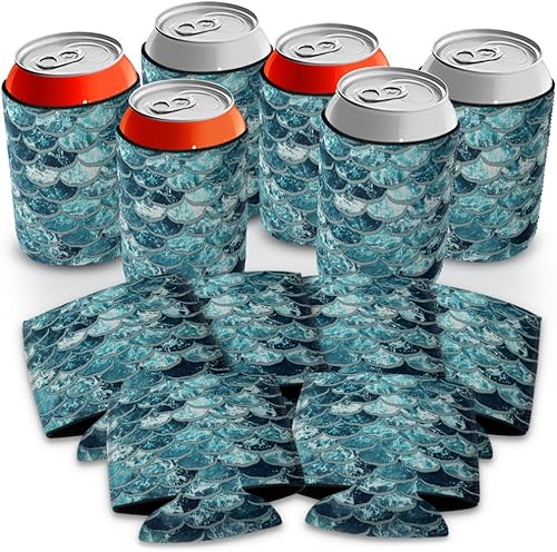 Miniatura 6 de WIRESTER Fundas enfriadoras para latas de cerveza de soda, paquete de 6 unidades, mármol púrpura verde y rosa