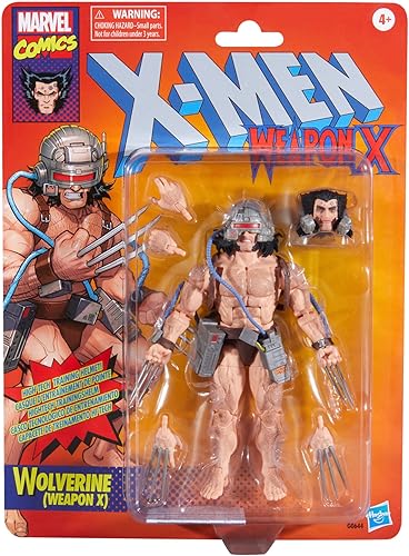 Marvel Legends Series Wolverine (Arma X), Retro Cardback X-Men - Figura de acción coleccionable inspirada en cómics de 6 pulgadas