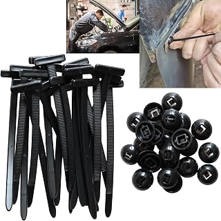 Heavy Duty Self-Locking Nylon Universal Cable Tie Buckle Kit, Push Mount Zip Ties for Car Repair - Secure Fenders Bumpers Engine Guards Underbody Panels, Black Zipties for Automotive (20)