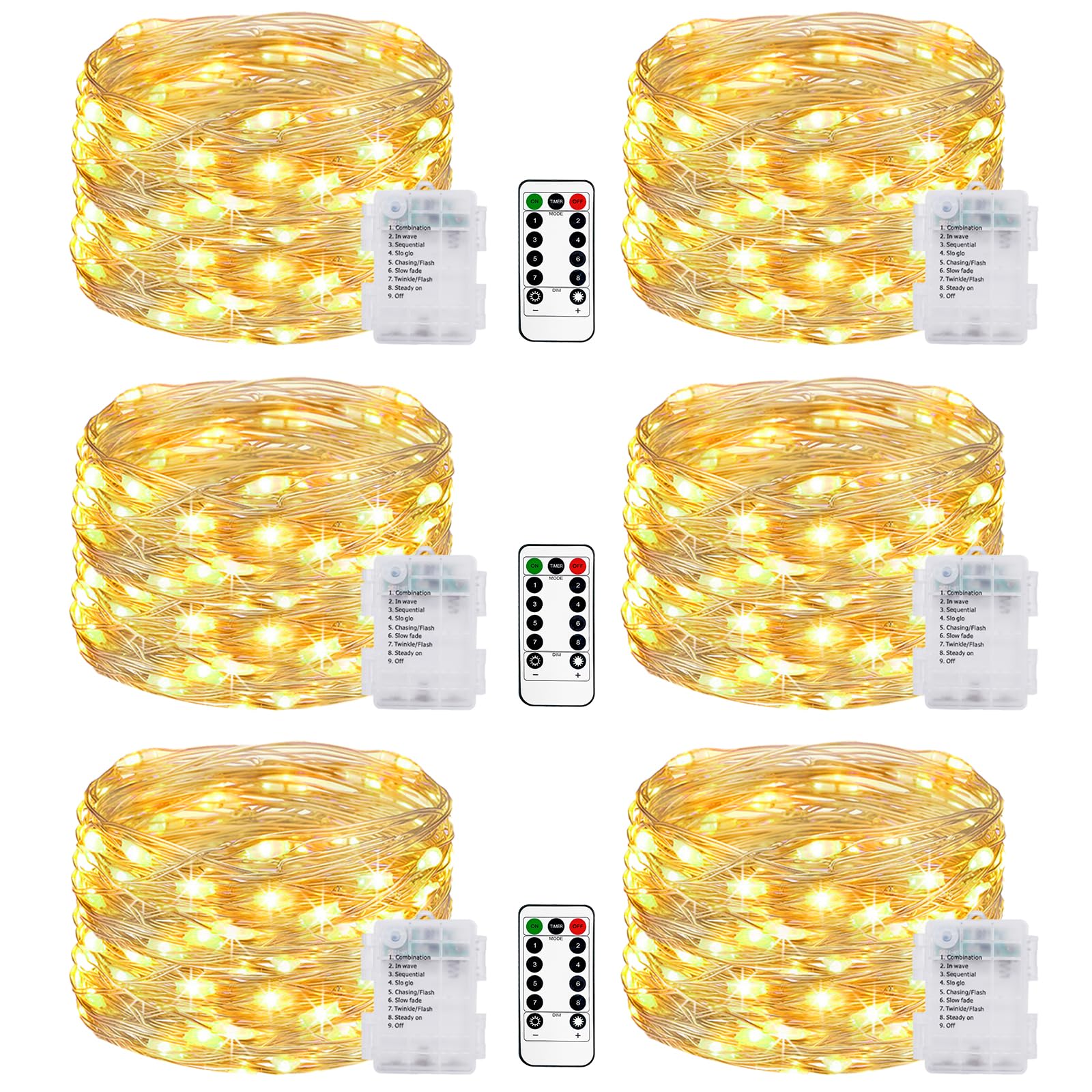 Lichterkette 5m 50LED Batteriebetrieben - IP65 Wasserdicht Mit Timer