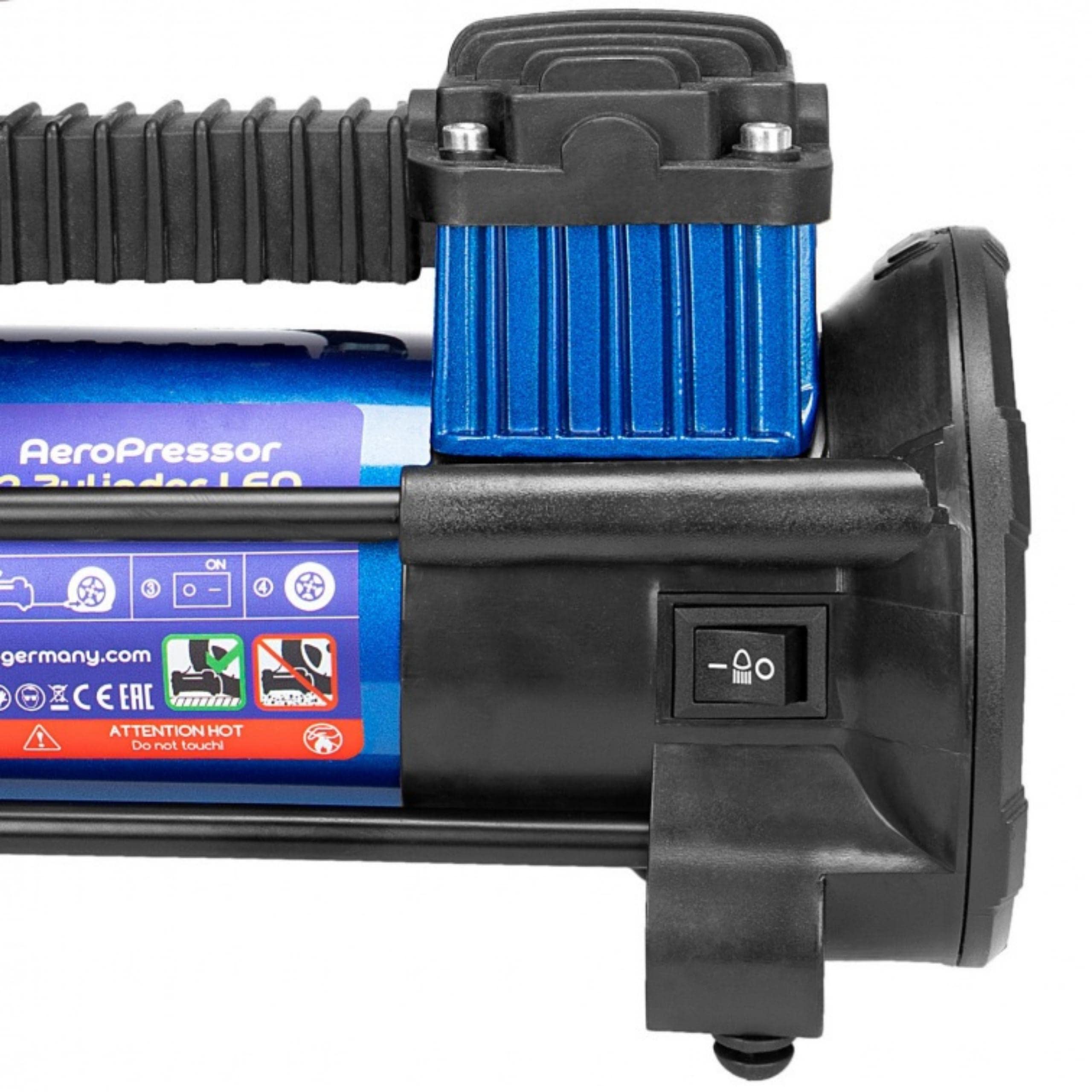 alca 2-cylindrowy wytrzymały kompresor powietrza 12 V pompka elektryczna do opon samochodowych i nadmuchiwanych 60 l 100 PSI 7 bar 227100