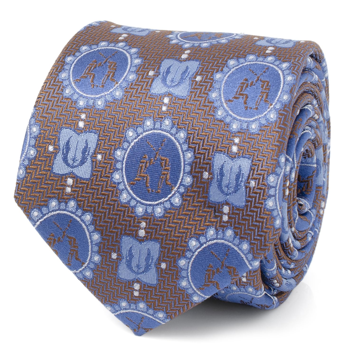 Obi-Wan Anakin Saber Battle Men's Tie in Blue and Brown, Officially Licensed by Star Wars Lucasfilm LTD.