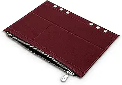 Wanderings Bolso com zíper de 6 anéis A5 - 8,25" x 4,25" / 21x14cm (A5 bolso) - Acessórios planejadores para planejadores recarregáveis - Compatível com Filofax