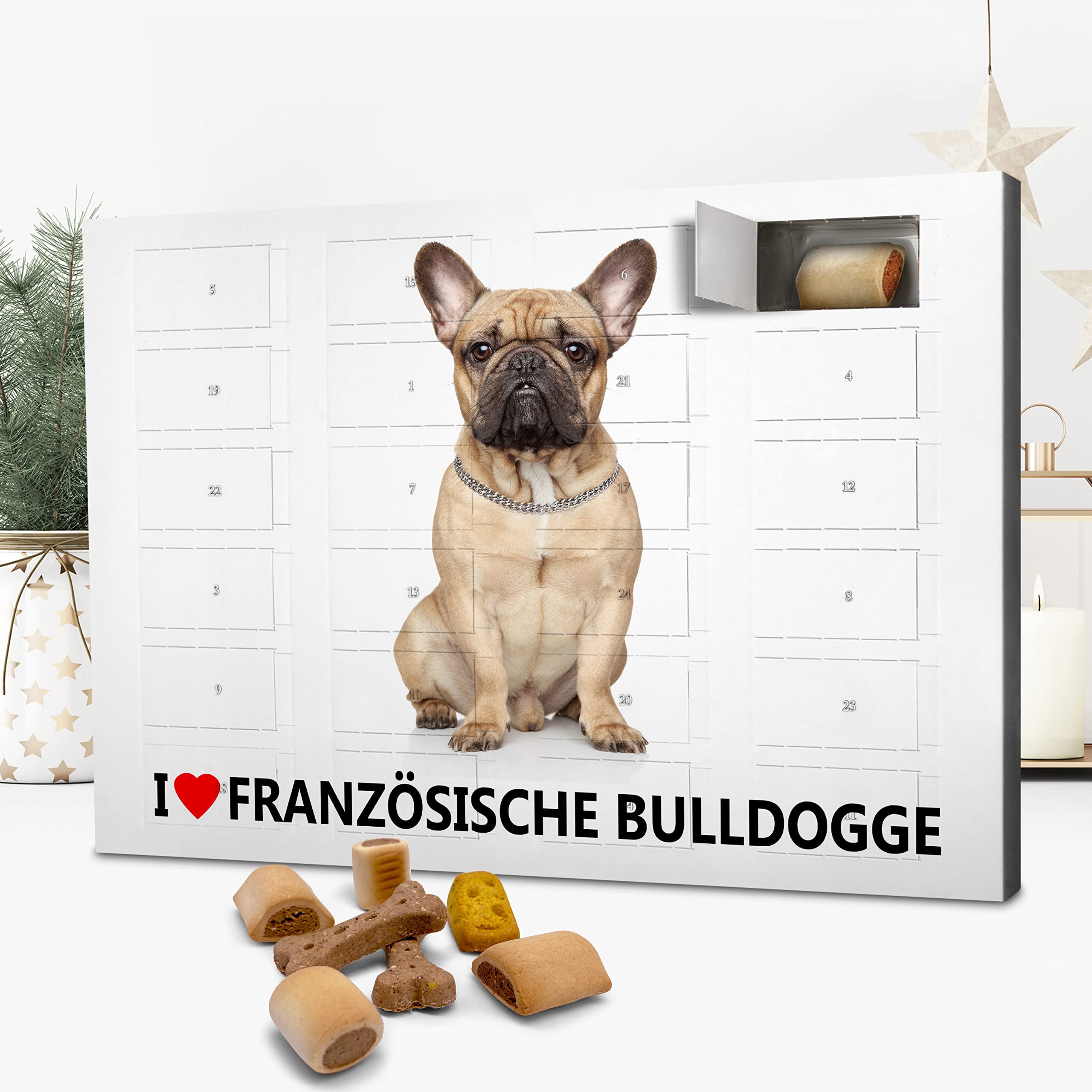 Französische Bulldogge Adventskalender 2025 - 24 Tage Countdown Mit Lustigen Motiven