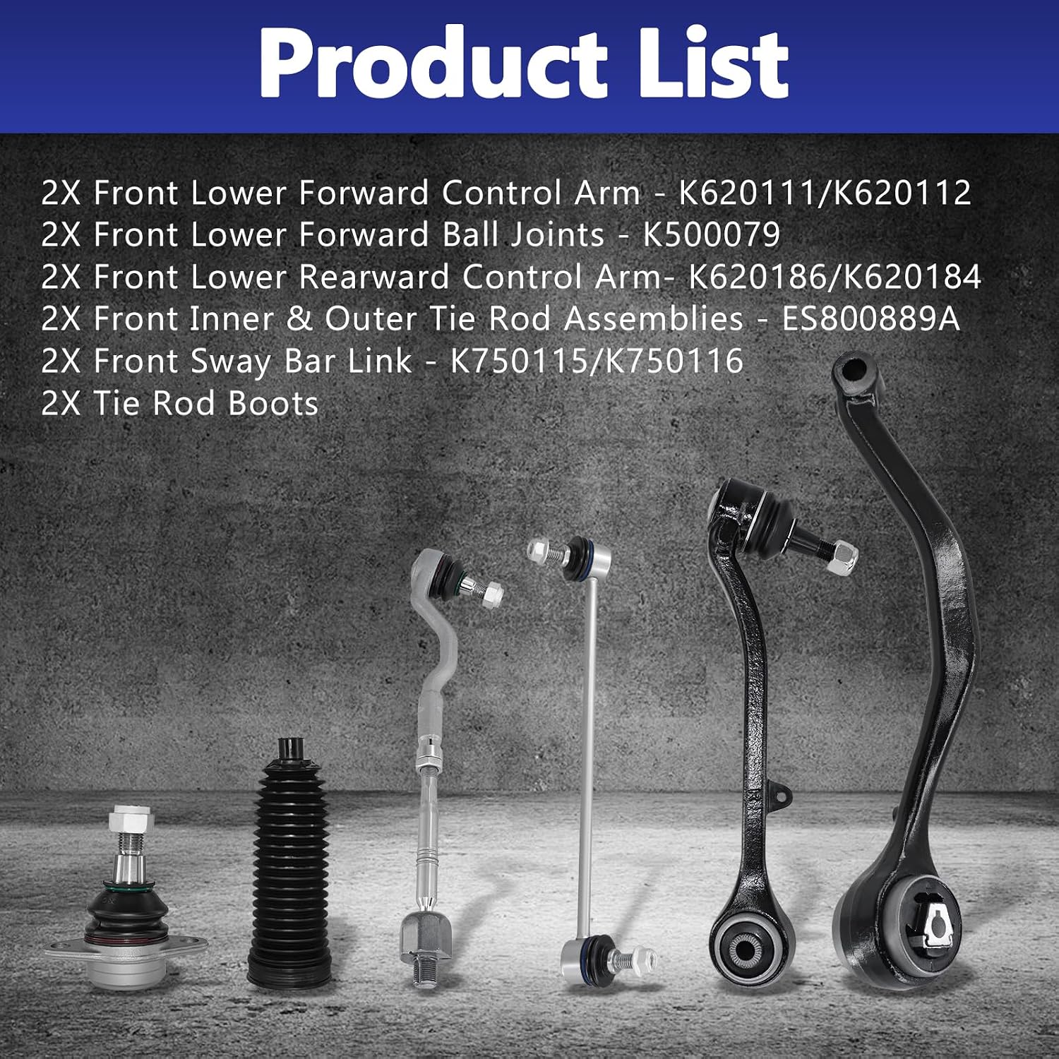 Control Arm, 12PCS Front Lower Ball Joint Suspension Kit Sway Bar Link Tie Rod Ends Compatible With BMW X3 E83 2007-2010