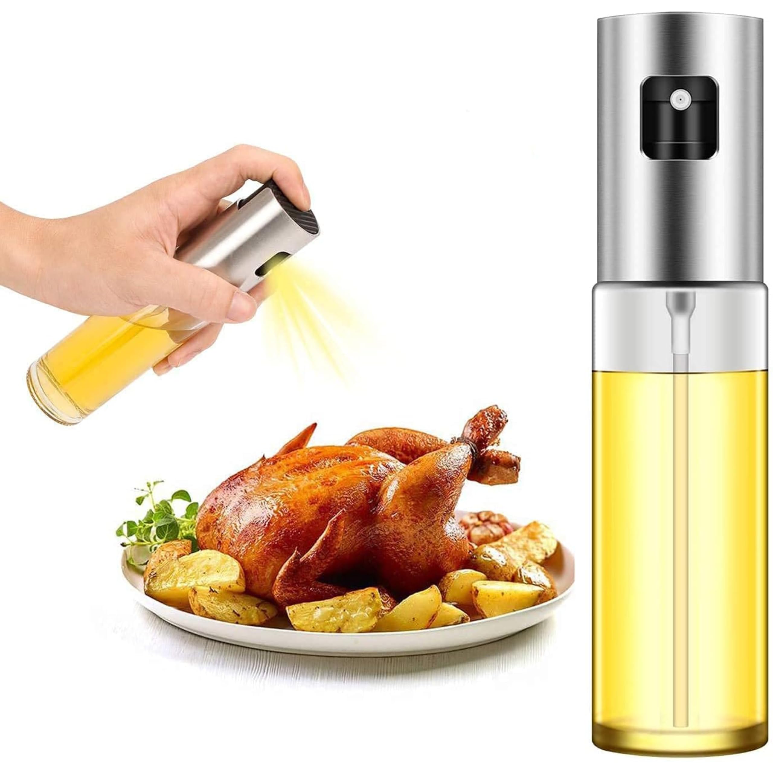 Sprayer Dispenser,Olive Oil Sprayer, Spray Bottle For Oil Versatile Glass Spray Olive Oil Bottle For Cooking,Vinegar Bottle Glass,For Cooking,Baking,Roasting,Grilling