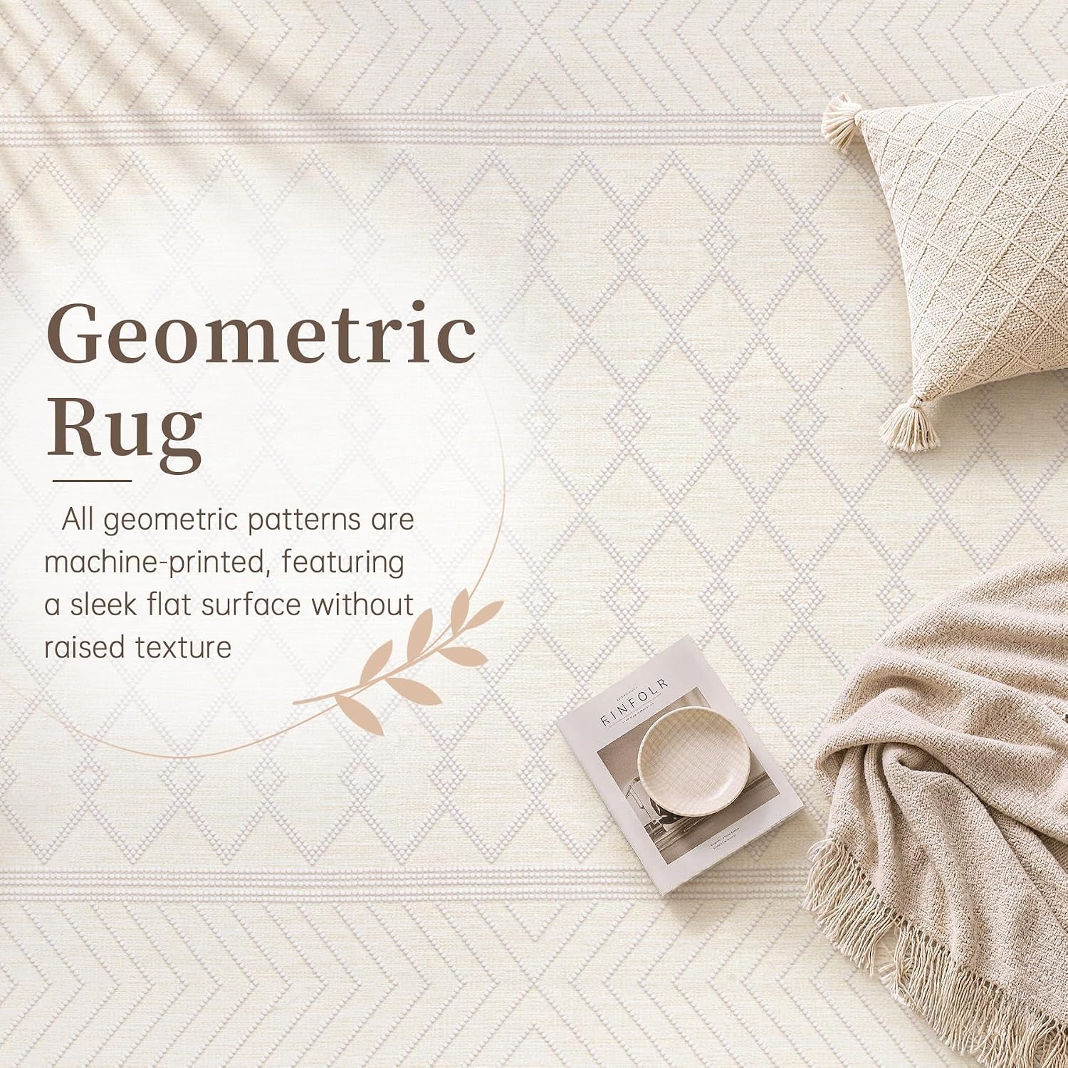  Area Rugs 8x10 Washable Rug for Living Room(Beige, 8'x10') thumbnail