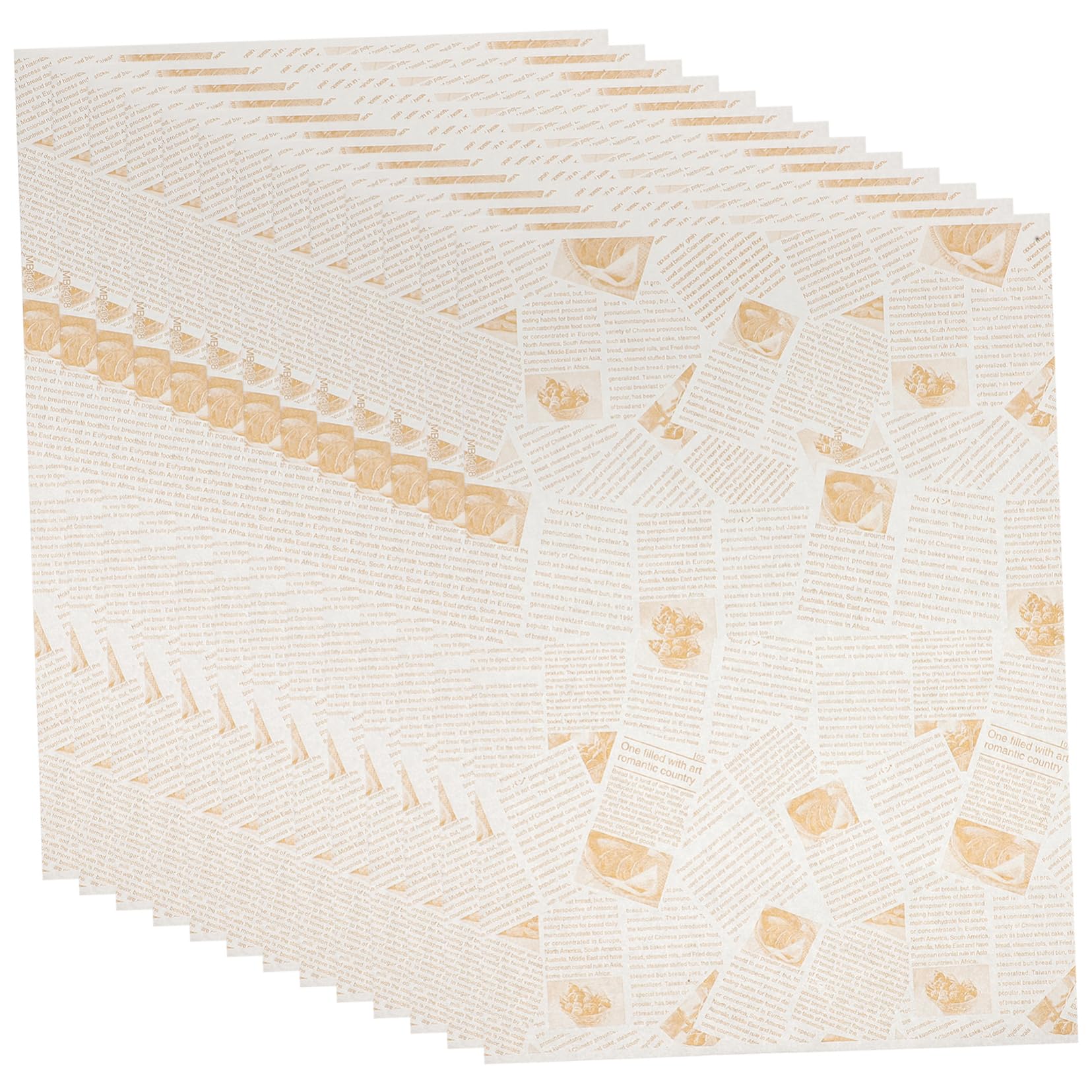 NAMOARLY Food Greaseproof Snack Mat Paper 100 Sheets Oil Absorbing Vintage Style for Kitchens Bakeries