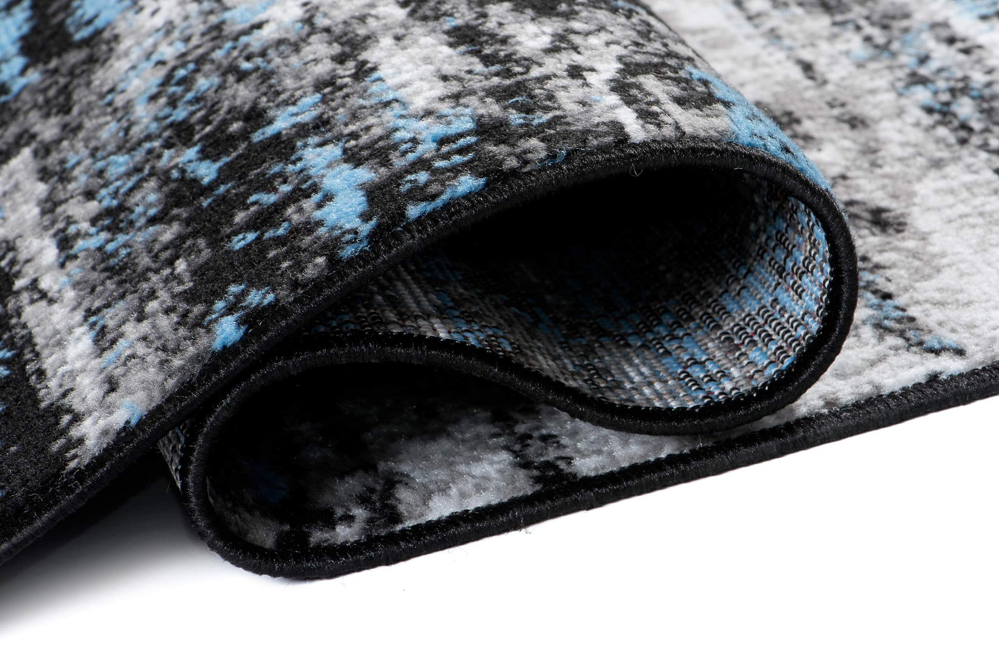 Carpeto Tappeto Passatoia Corridoio 70x250cm Antracite Blu Astratto Morbido