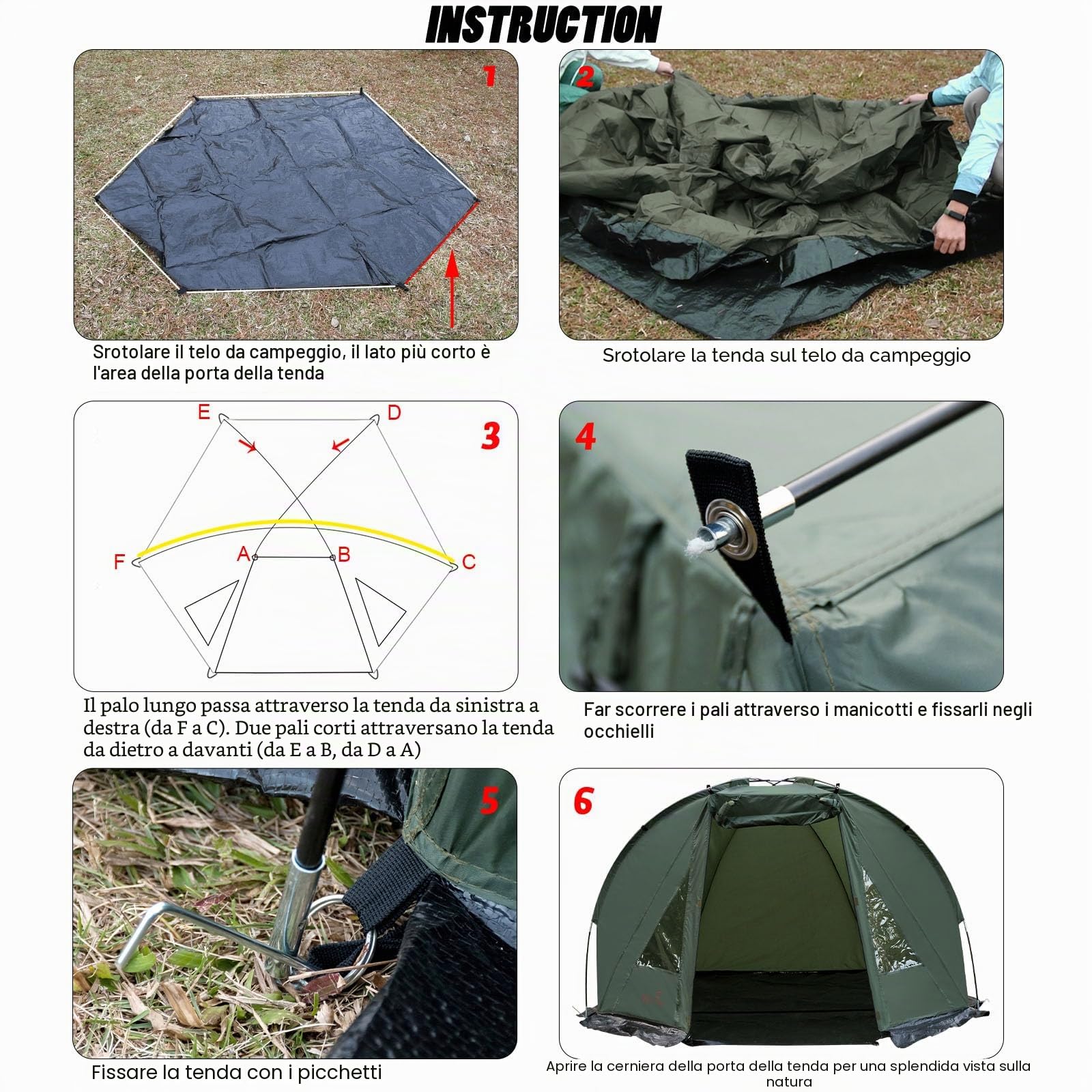 Carp Fishing Bivvy Tent 1-2 Man Easy Install Windbreak Lightweight Waterproof Day Shelter with Ground Sheet Carry Bag for All Weather Overnight Fishing Trip