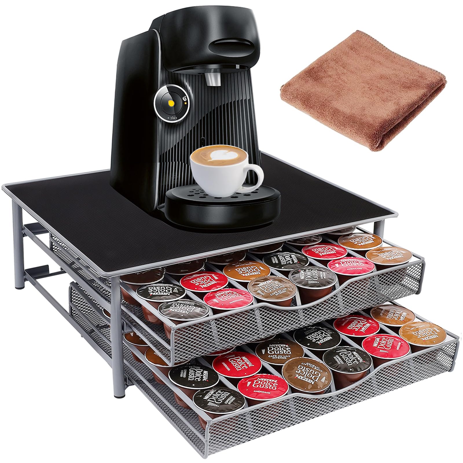 Soporte para Cápsulas de Café,Cajón para Almacenar Cápsulas,Dispensador de Capsulas,Almacenamiento de Cápsulas de Gran for Dolce Gusto,Capacidad para el Hogar,Oficina,Café