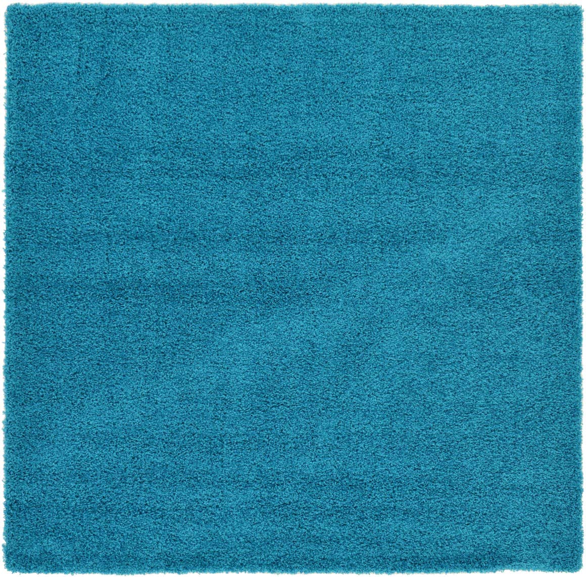 Unique Loom Solid Shag Collection Area Rug (8' Square, Turquoise)