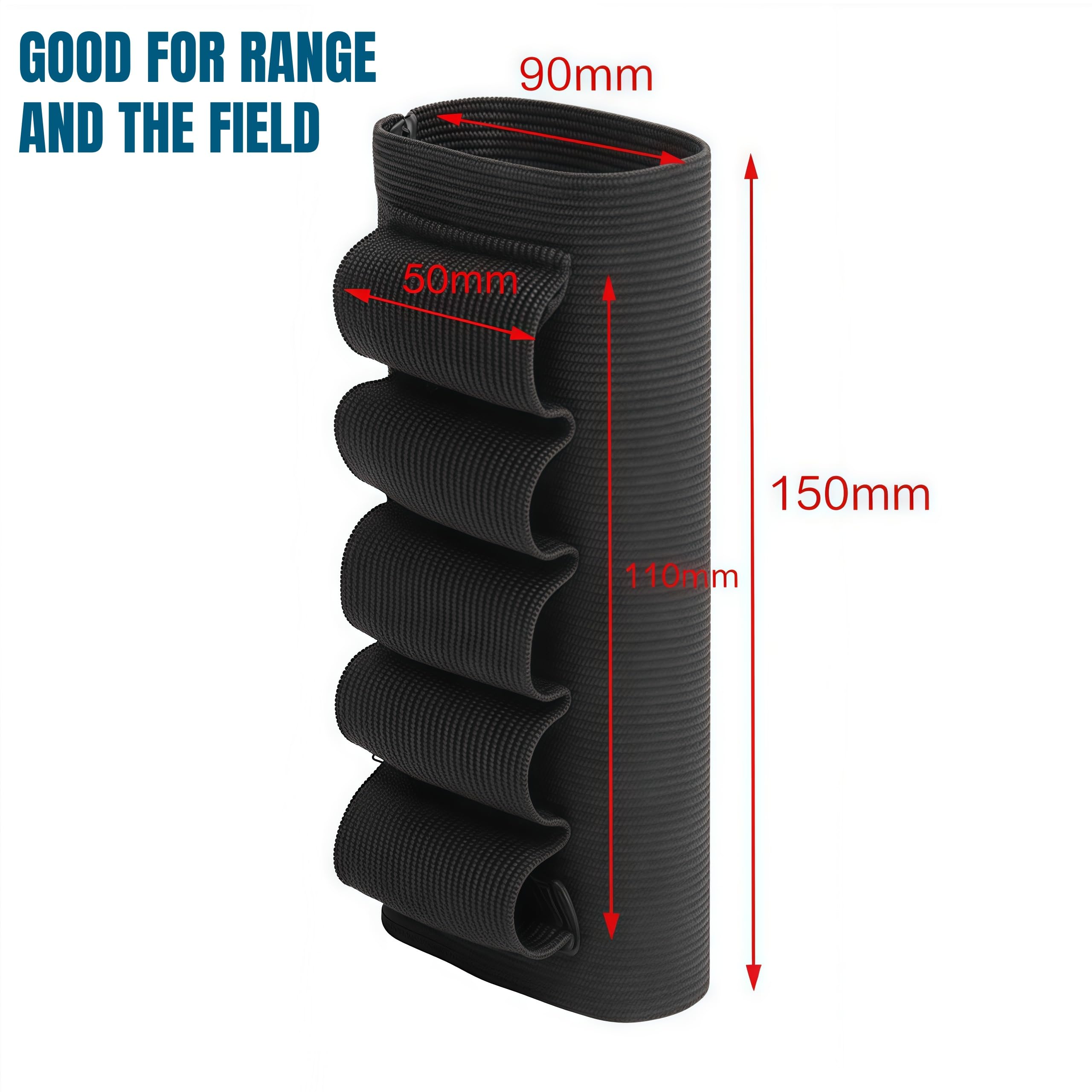 Gexgune Rifle Hunting Tactical Shotgun Pouches 5 Butt Cartridges Stock Shell Holder Elastic Fabric Ammunition Carrier Pouch