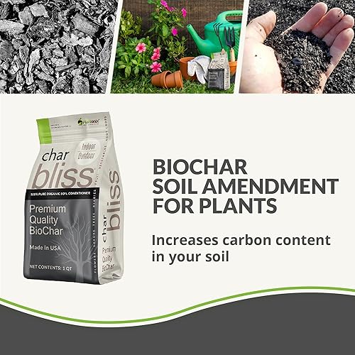 Miniatura 2 de Char Bliss Plantonix - Suplemento fertilizante orgánico de biocar de primera calidad potenciador de suelo totalmente natural para estimular el