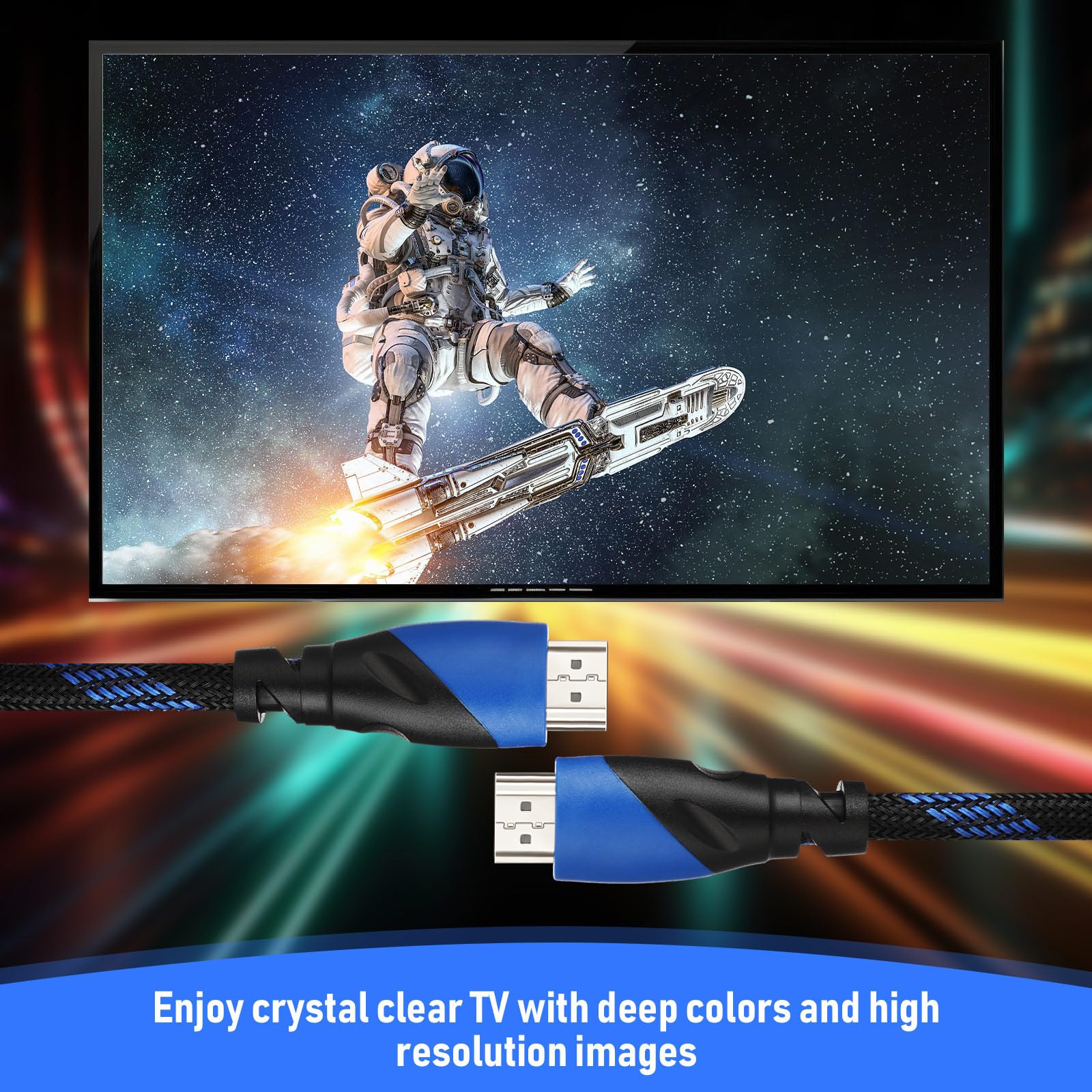 Kanayu Confezione da 30 cavi 4K compatibili con porta HDMI per trasmissione ad alta velocità, cavo intrecciato da 18 Gbps, compatibile con proiettori, PS5, PS4, laptop, monitor, televisione, computer