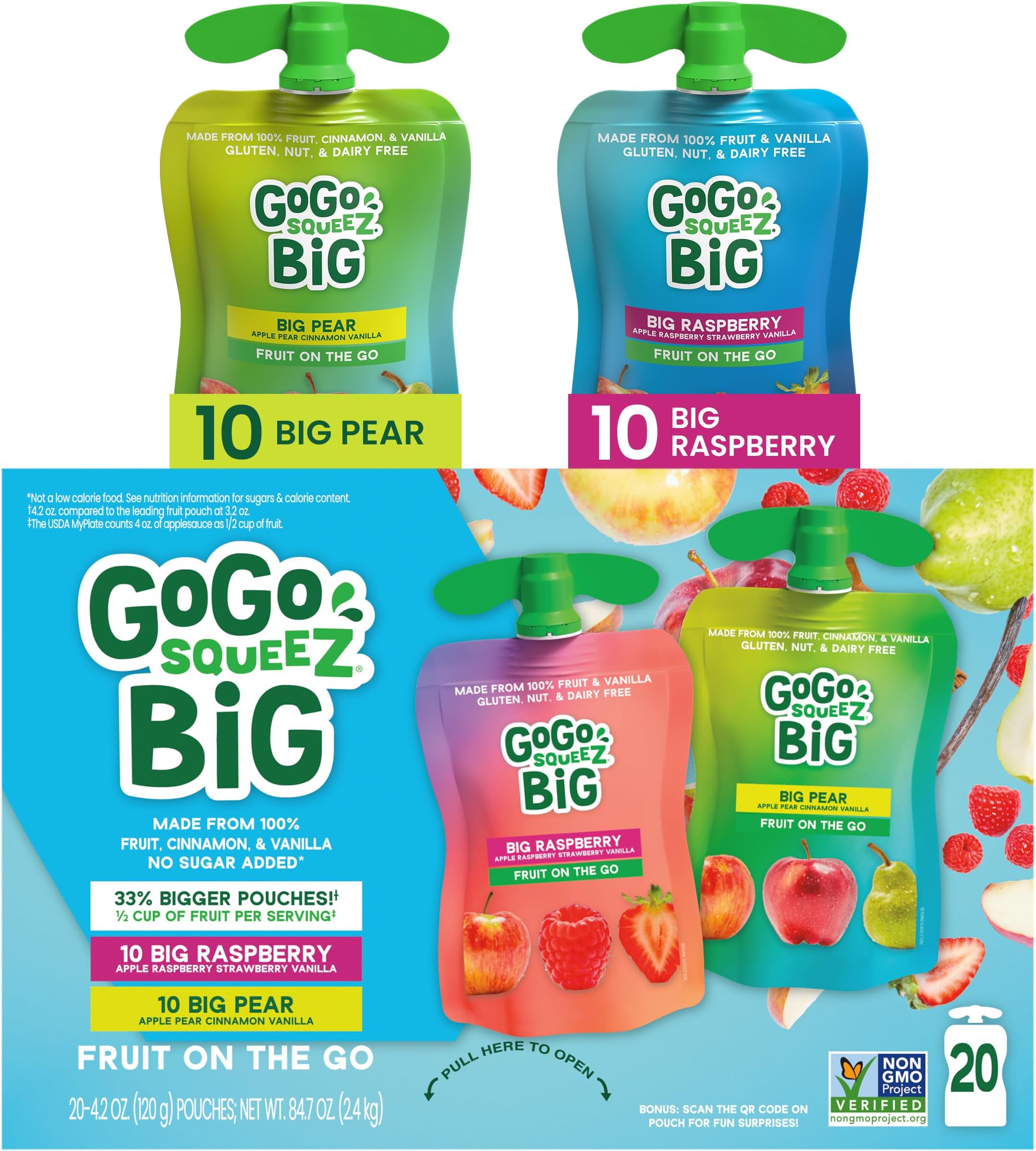 GoGo squeeZ BIG Variety Pack - 20PK