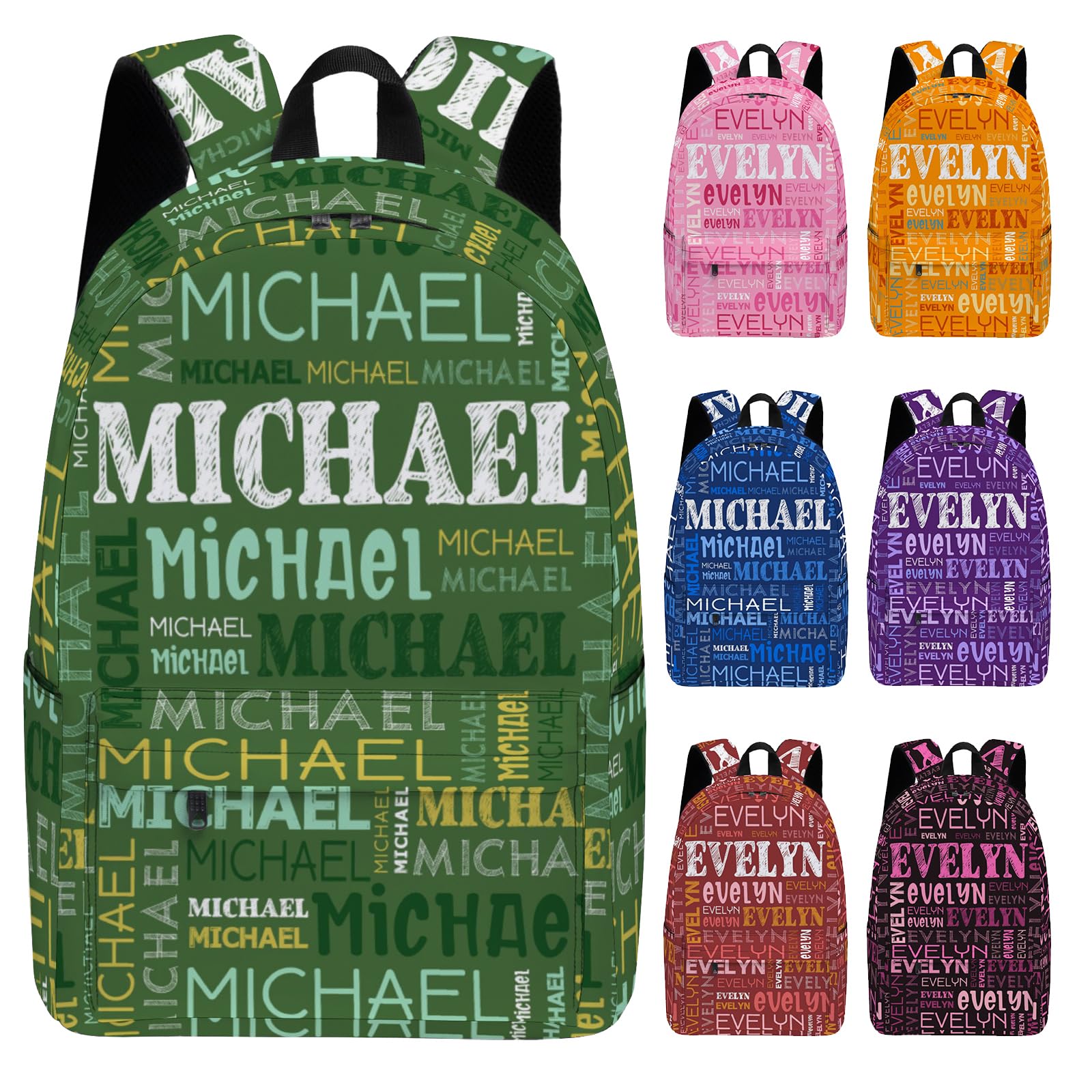 Custom Backpack for Girls Boys Kids, Personalized Backpacks with Name, Customized Student Bookbag for School Travel, Work