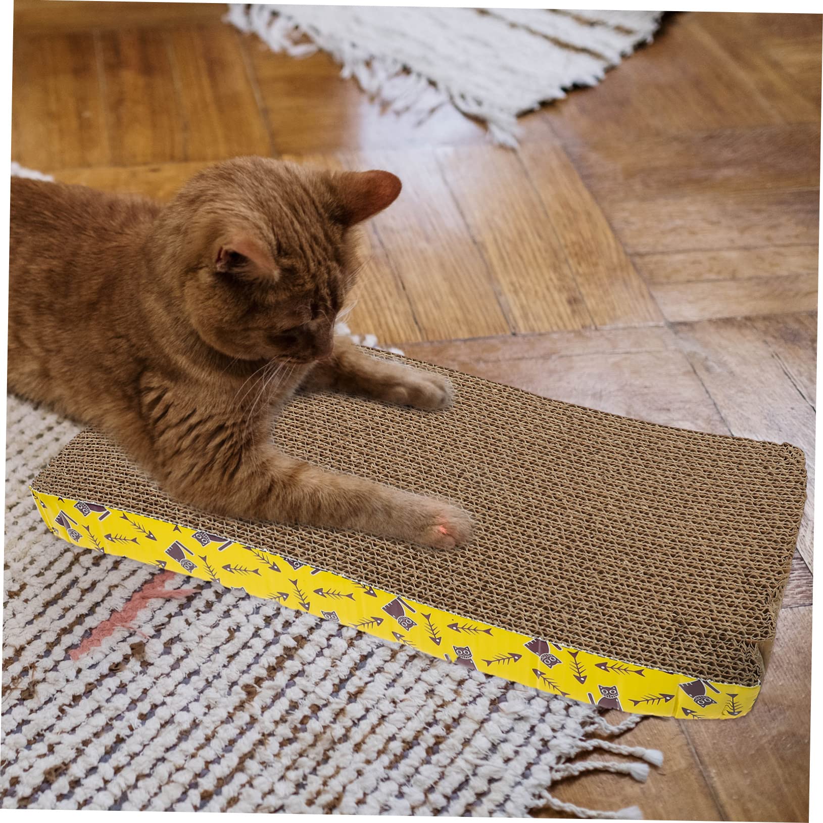 DOITOOL Tappetino Tiragraffi in Cartone Ondulato 2pezzi per Gatti e Gattini Resistente e Stabile