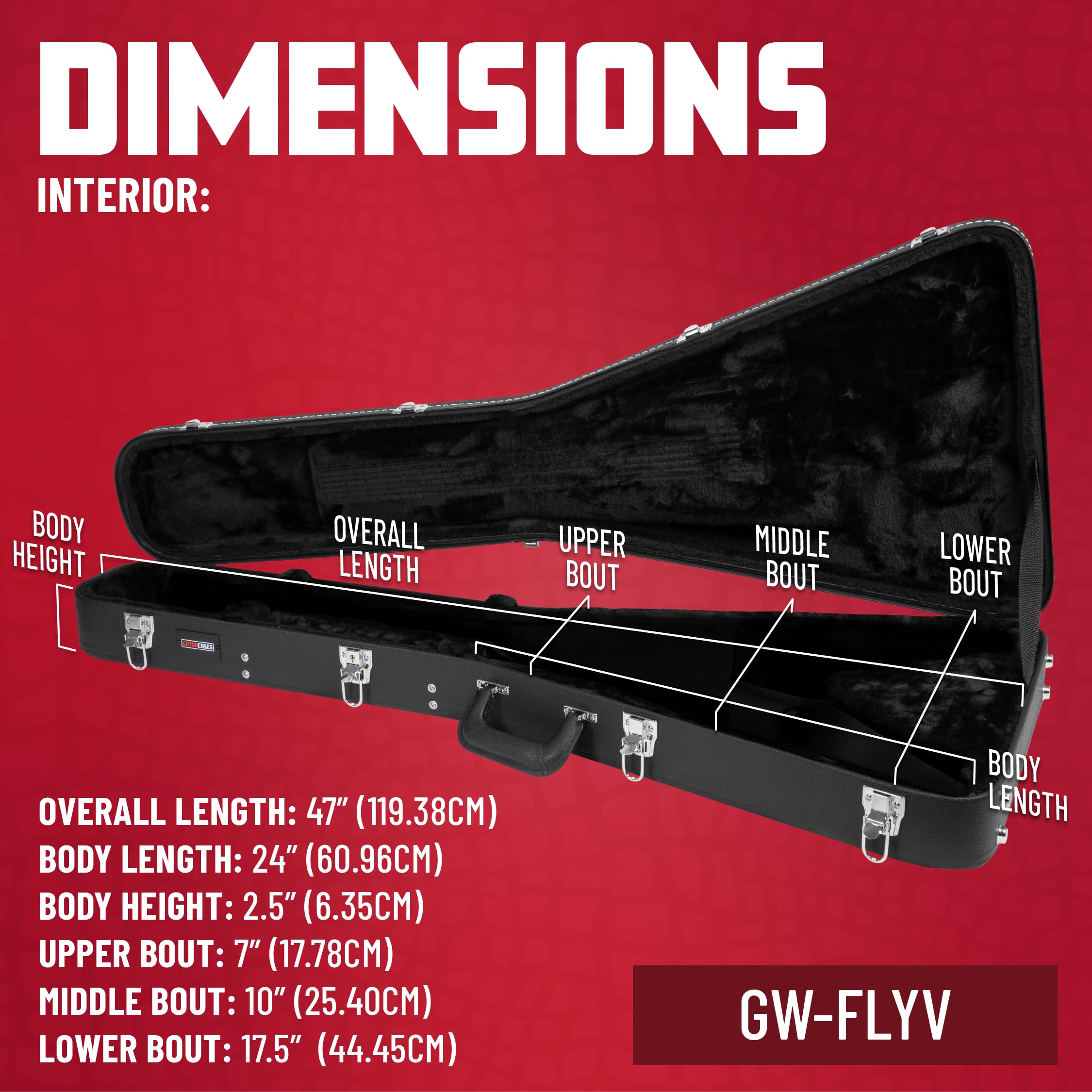 Gator Flying V Étui en Bois Deluxe