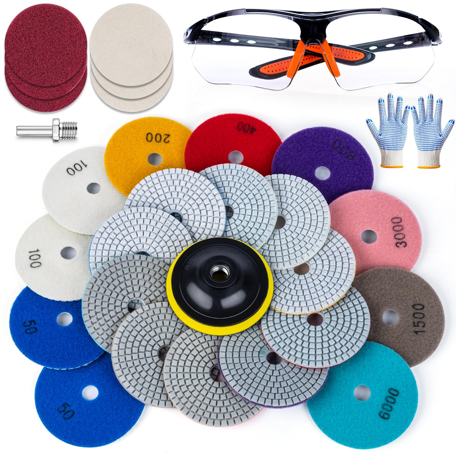 20 Pack 4 Inch Diamond Polishing Pads