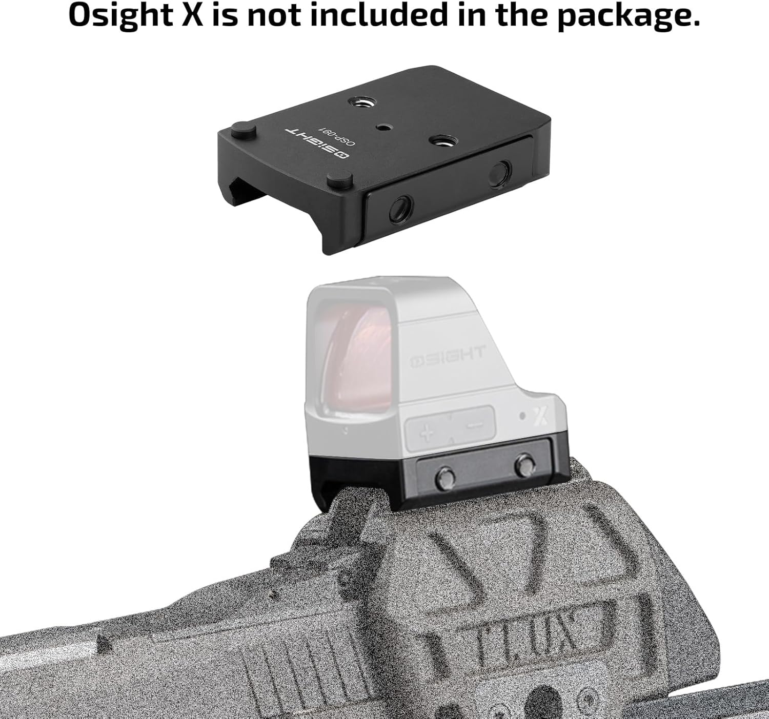 OSIGHT OSP-091 Low Profile Picatinny Mount for Osight X, RMR/407C/507C Footprint Red Dot, 0.476'' Saddle Height Adapter Plate - Image 5