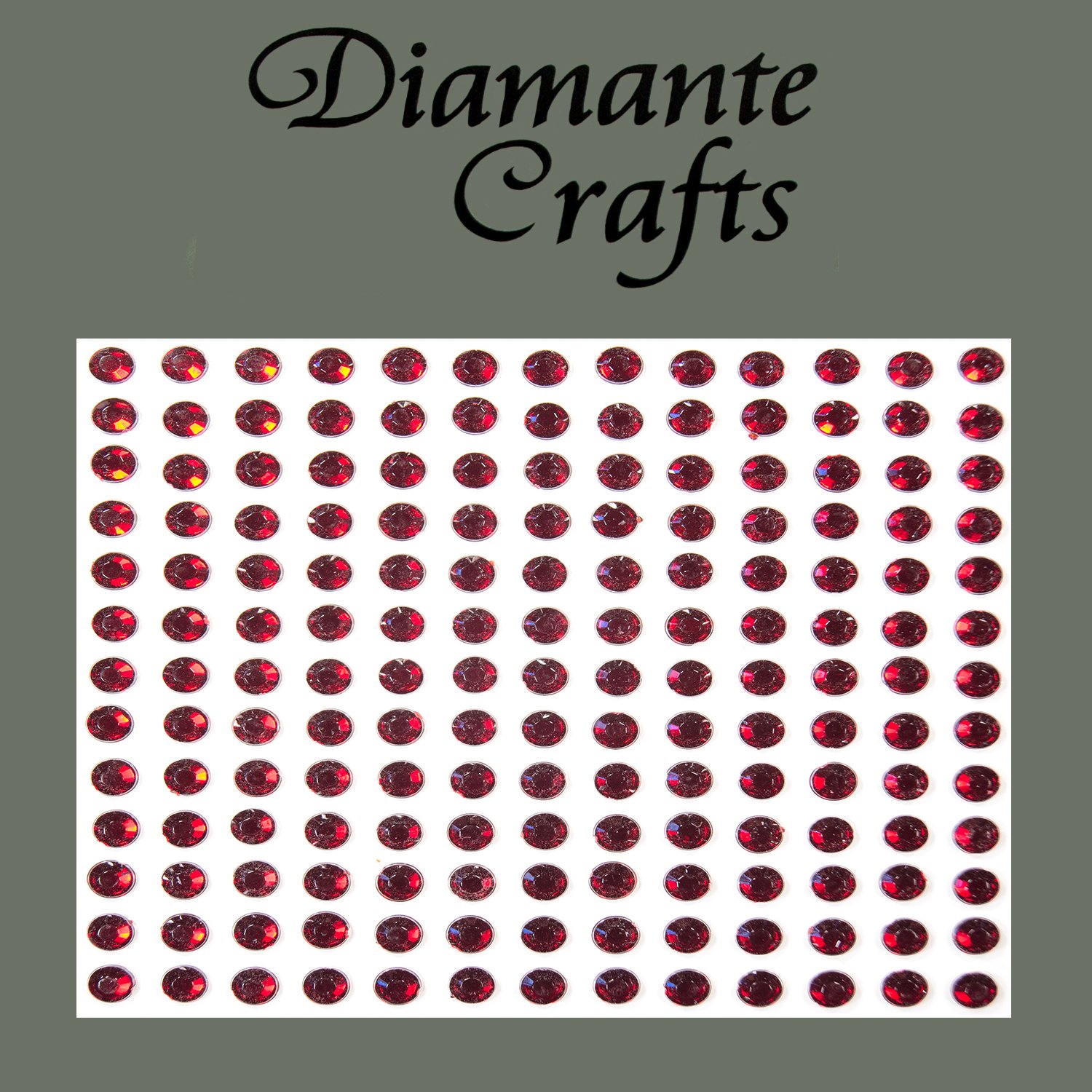 Diamante Crafts Red 169 X 4Mm Burgundy Diamante Self Adhesive Rhinestone Craft Embellishment Gems - Created Exclusively