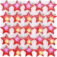 Cyrank 25 PCS Broches LED, Broches Et épingles en Forme D'étoile LED Broches Clignotantes épingles De Broche De Noël Badges en Forme D'étoile pour Halloween, Mariage, Anniversaire, Faveurs De Fête
