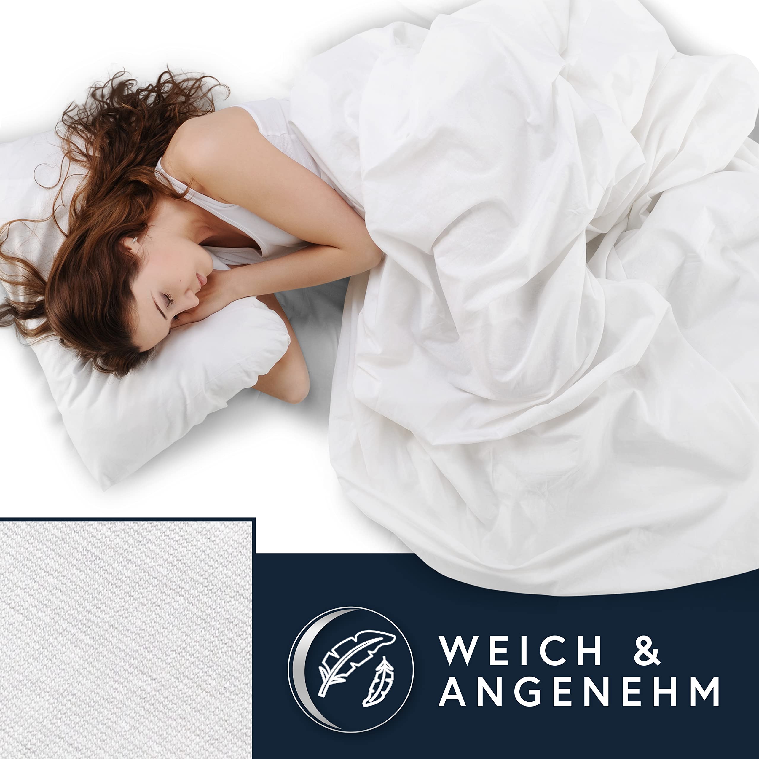 MOON-Luxury Spannbettlaken Spannbetttuch Jersey Stretch 230g/m² für Wasserbetten, Boxspringbetten und herkömmliche Matratzen (weiß, 180x200-200x220)