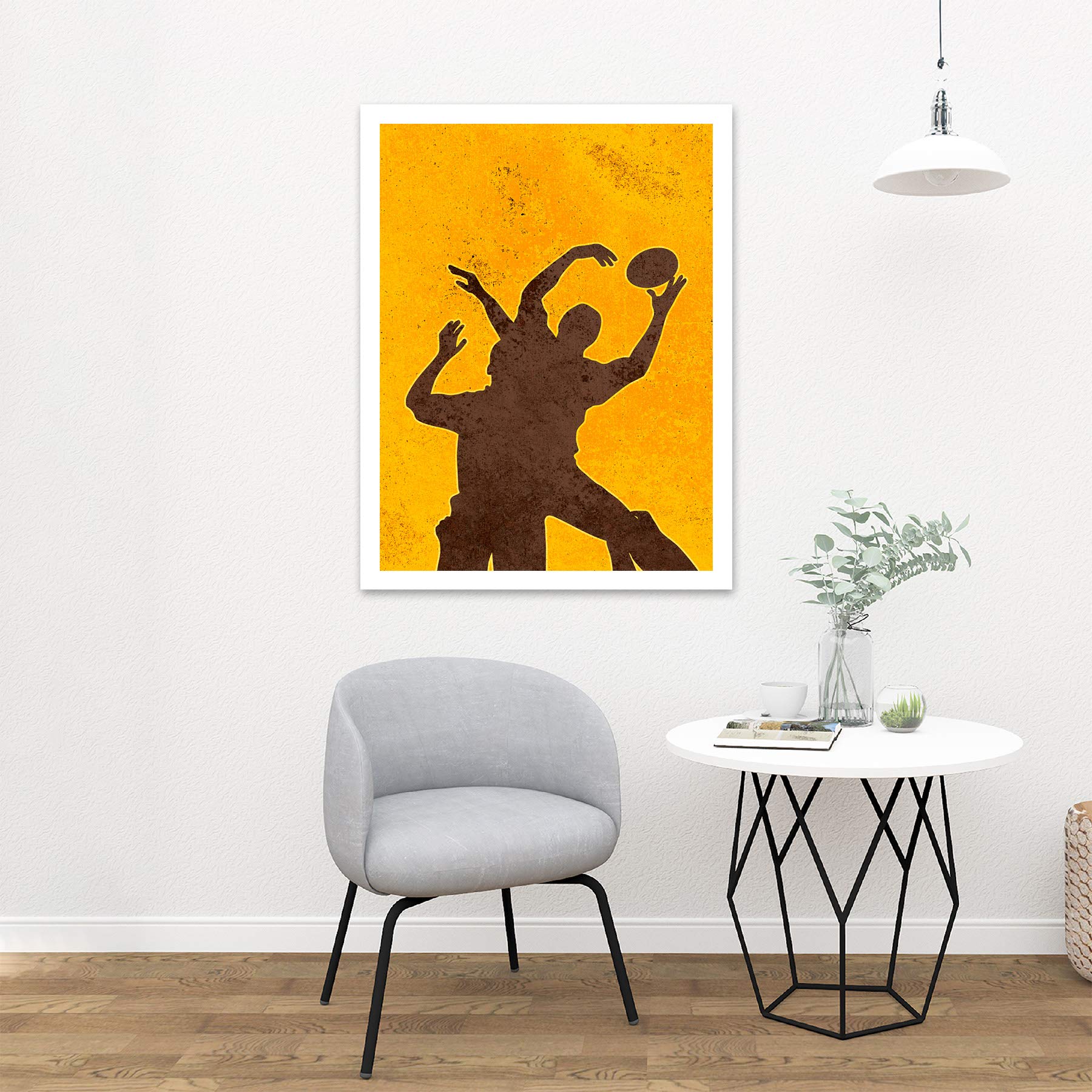 Wee Blue Coo Rugby Football Art Print – Sport Silhouette Poster Wall Decor, 12x16 Inches, Premium Heavyweight Paper
