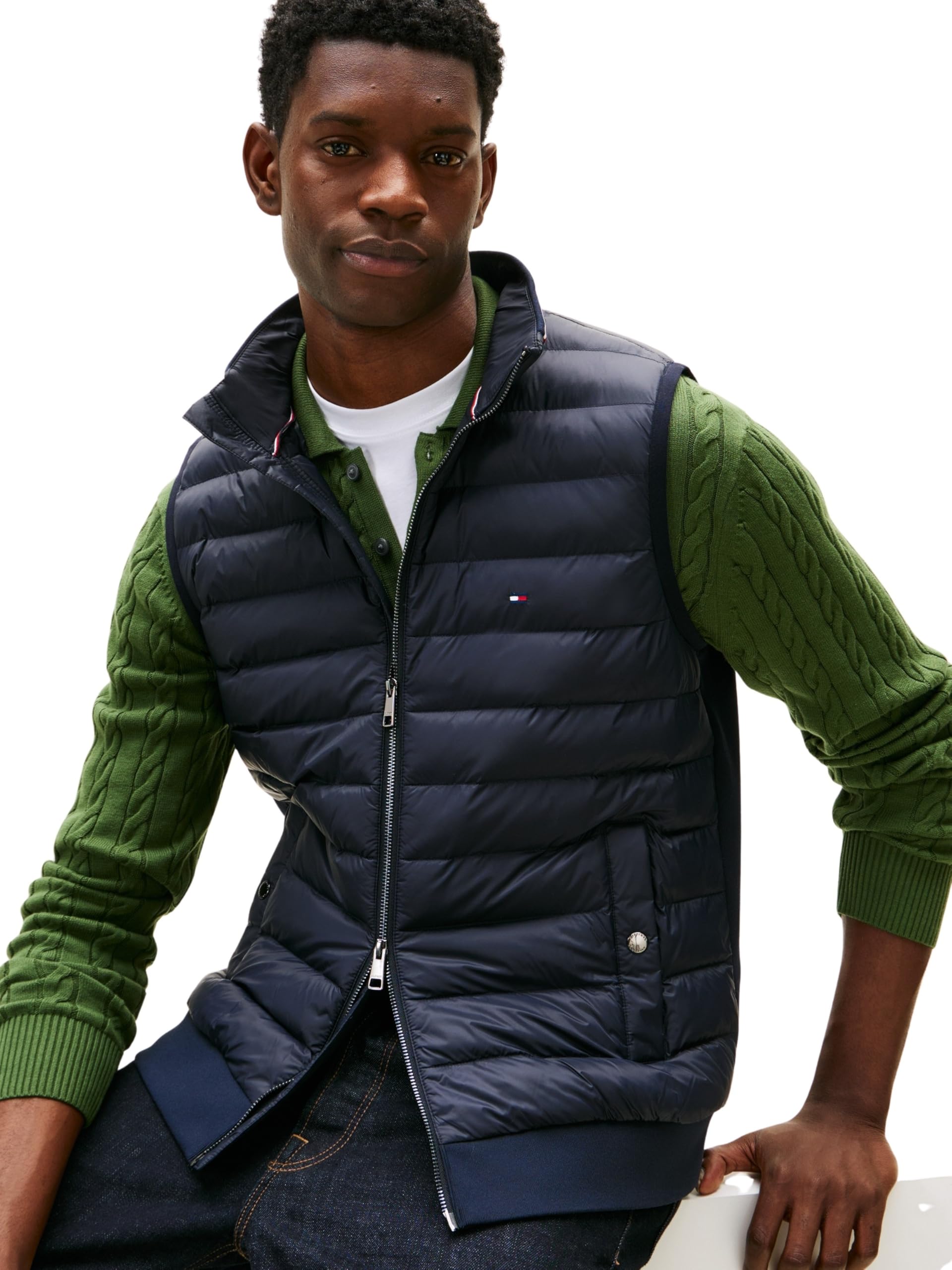 Tommy Hilfiger Mix Media ESS RWB Vest Mw0mw41441 Otras Sudaderas Hombre (Pack de 1)