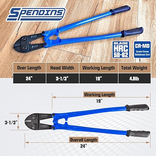 Miniatura 3 de Cortador de pernos con cuchillas de acero de aleación Cr-Mo forjadas con gota, con mango ergonómico, cortador de metal resistente para barras de