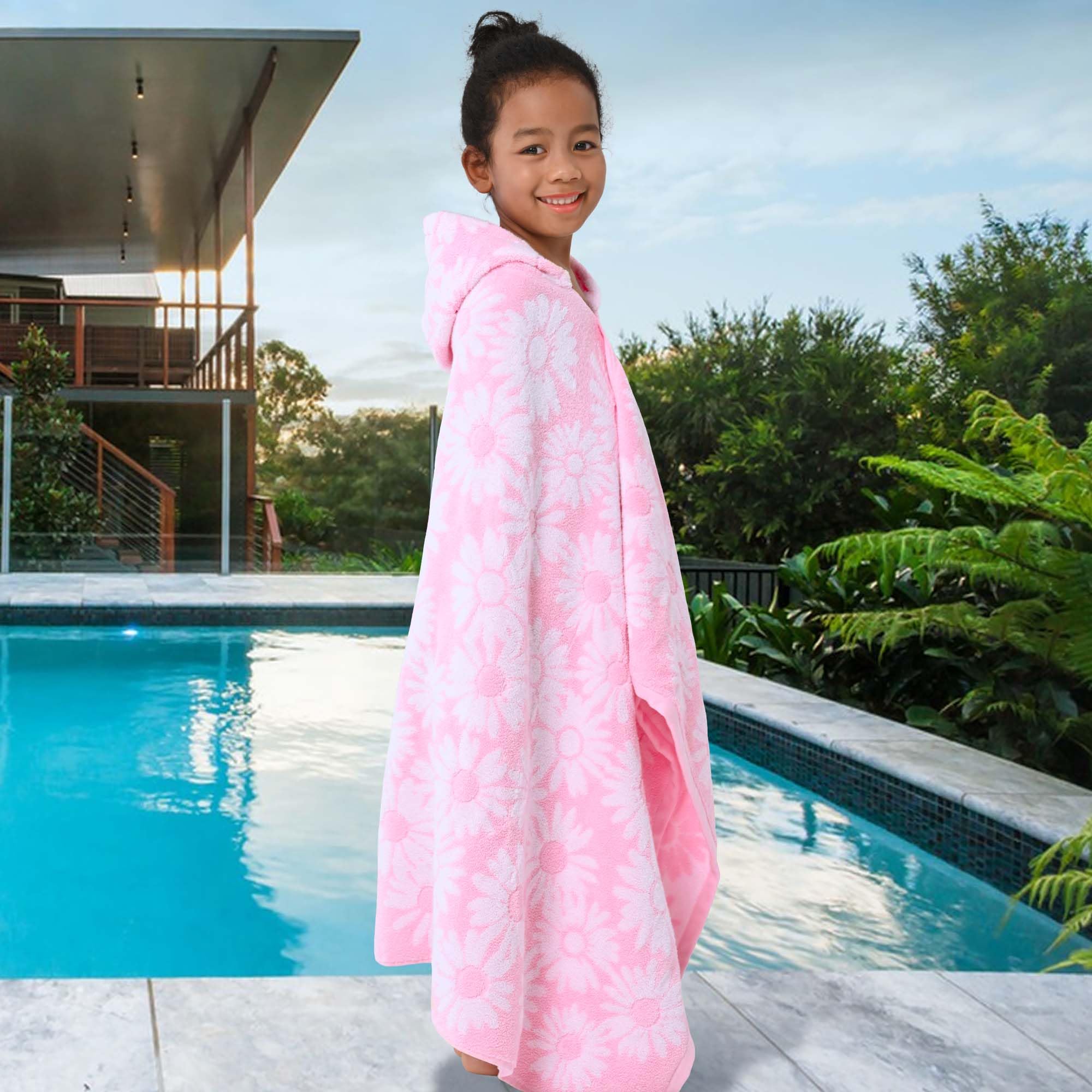 Serviettes de bain à capuche pour enfants (3 à 10 ans) – Serviettes de piscine épaisses en coton turc doux et absorbant avec capuche pour les tout-petits, parfaites pour le bain, la plage, la piscine,