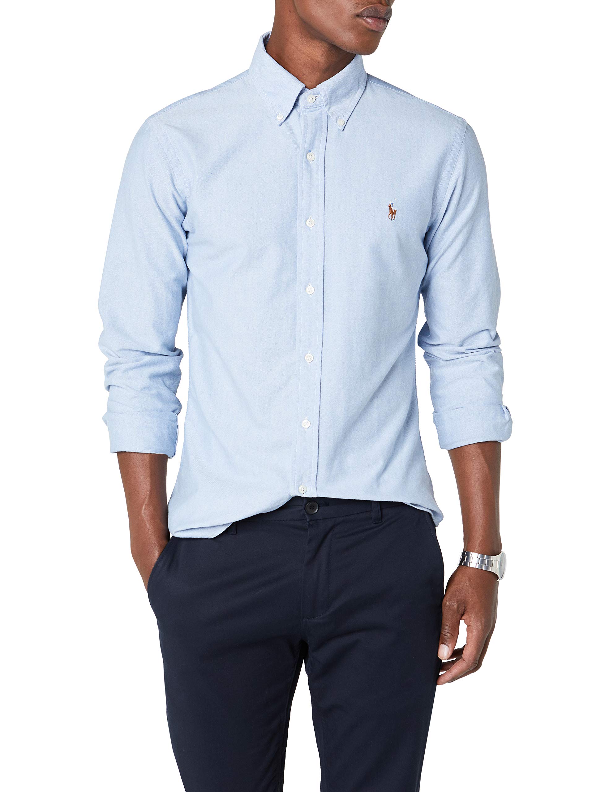 Ralph Lauren Slim Fit BD Ppc Chemise habillée, Bleu (BSR Blue B4060), Large (Taille Fabricant: 40) Homme