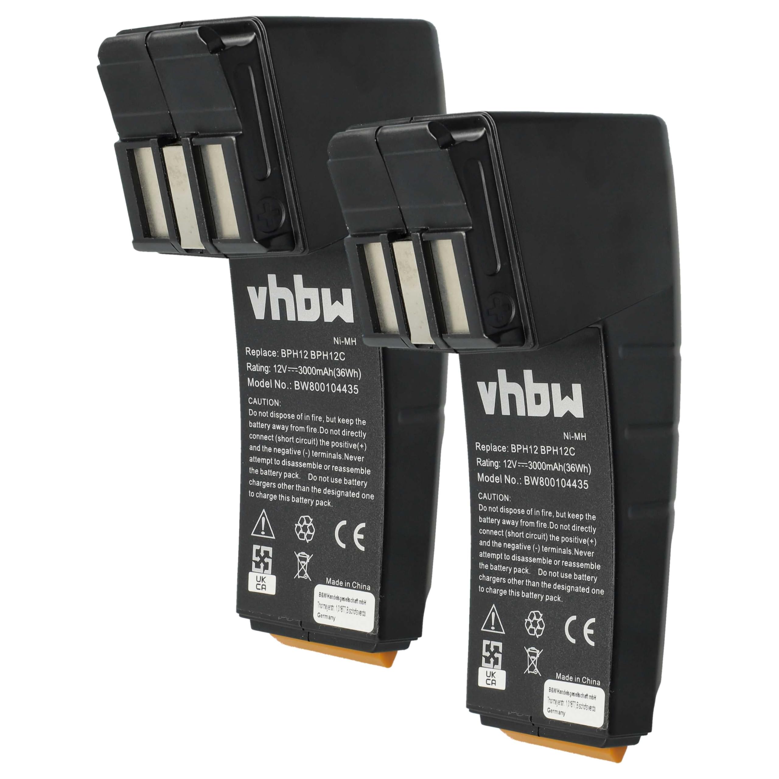 Batterie De Remplacement 12V 3000mAh Ni-MH Pour Outil Festool - Compatible TDD12ES, TDD12MH, BPH12, Etc.