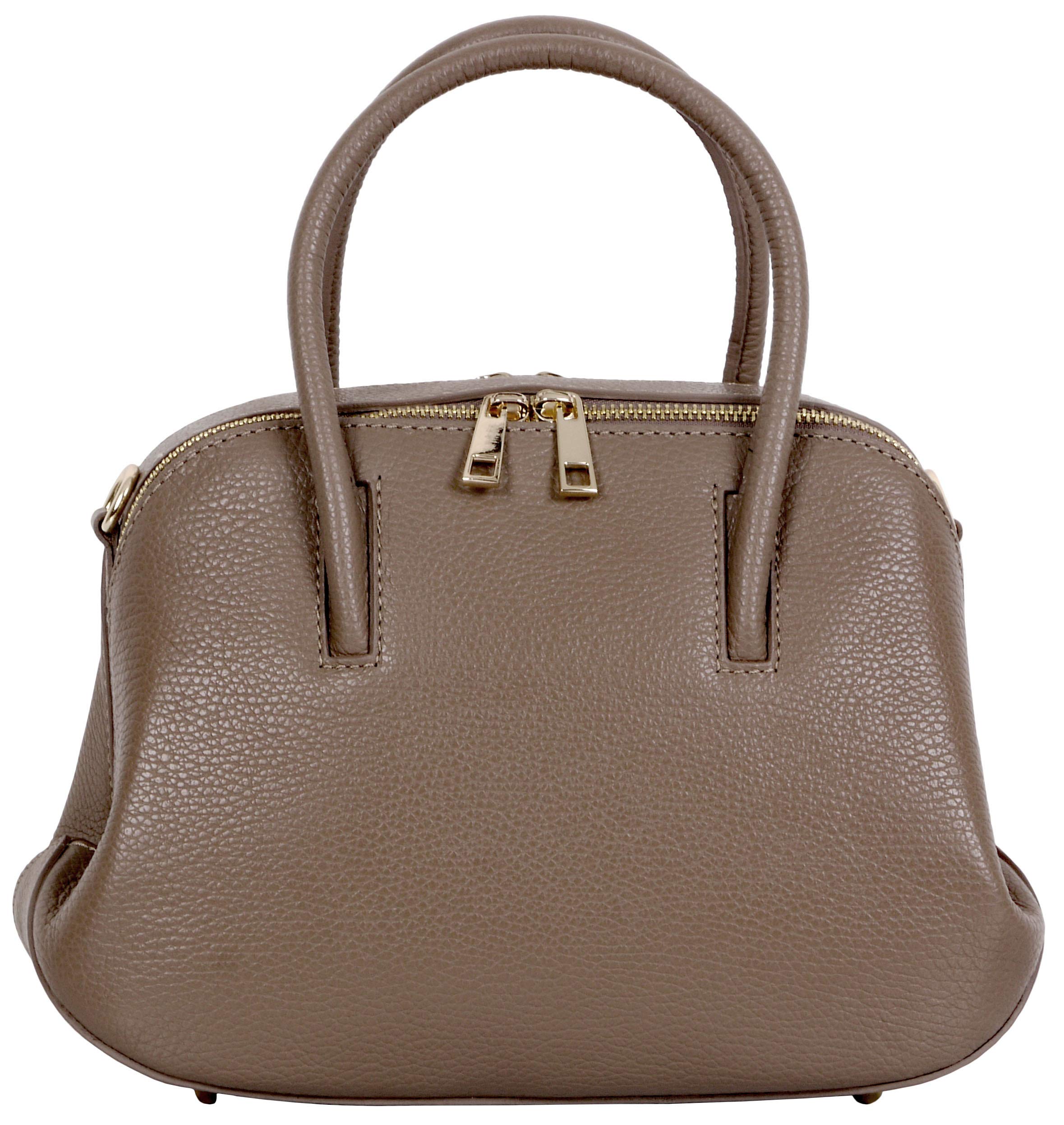 Primo Sacchi Ladies Italian Textured Leather Hand Made Medium Double Handle Grab Bag and Shoulderbag Handbag