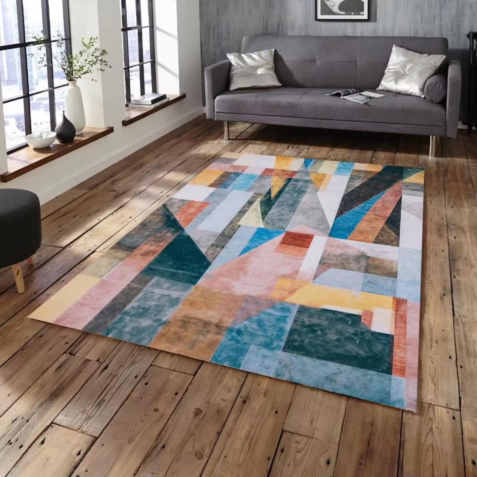 Alfombra geométrica moderna JGGXHM lavable de 50x80cm