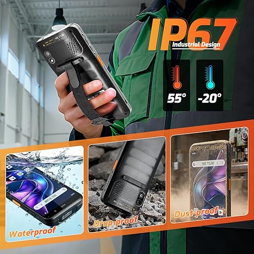 Miniatura 7 de NETUM Android 14 Escáner de Código de Barras Portátil Computadora Móvil, Q900 con Motor Honeywell HS7, Escaneo 1D2D, Pantalla Táctil HD de 5.99",