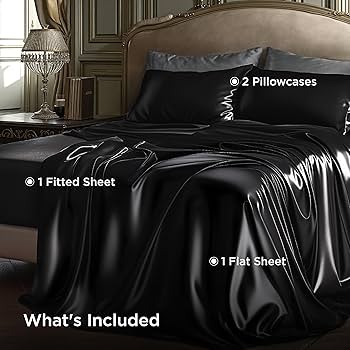 Amazon.com: Bedsure Satin Sheets Queen Size Bed Set - Luxury