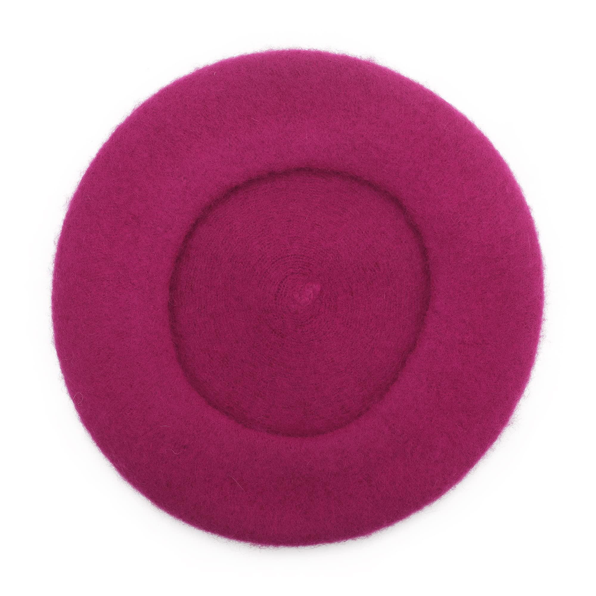 ZLYC Classic Wool Beret for Girls Boys Modern French Artist Raspberry, One Size - Image 3