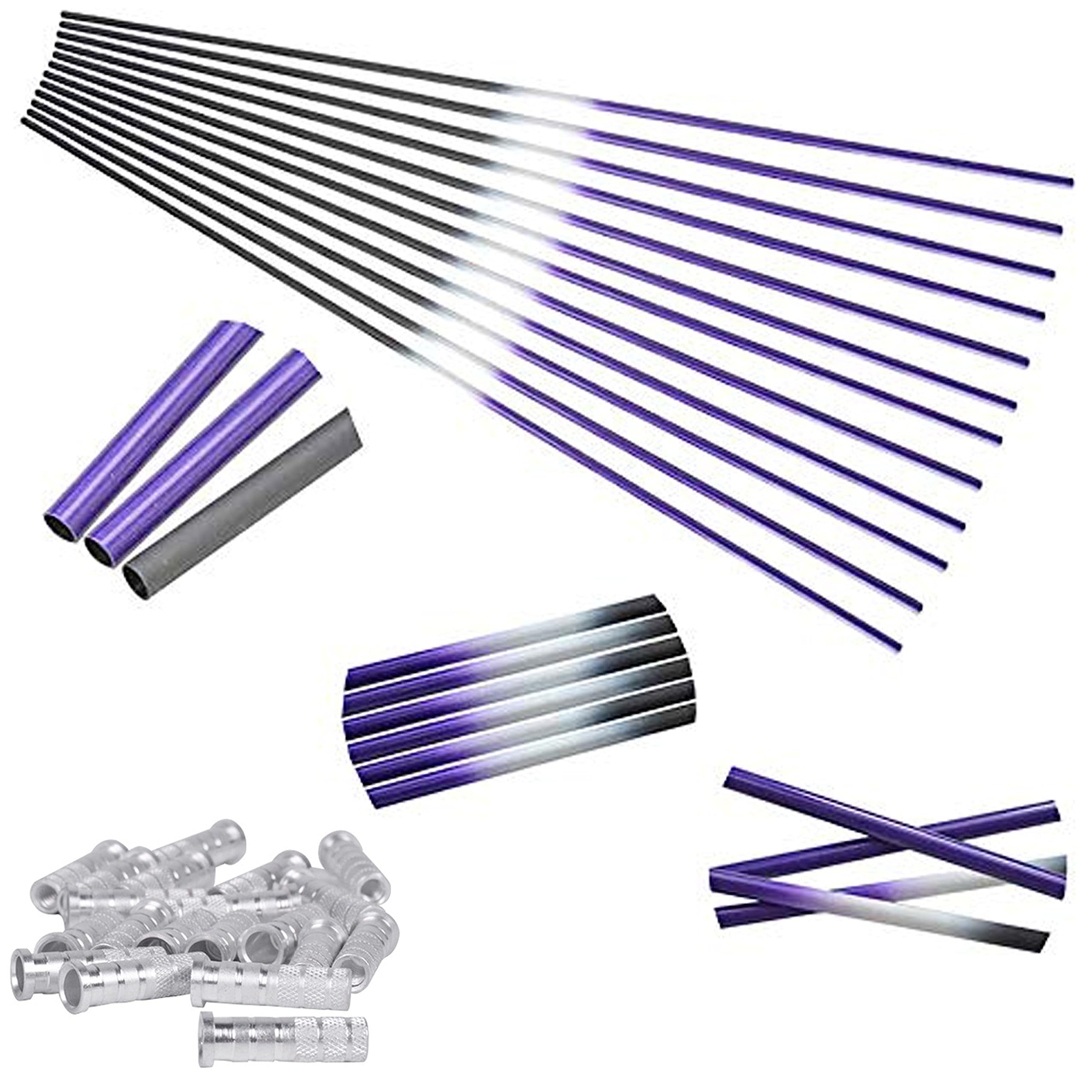 ZSHJGJR 30 Inch Pure Carbon Arrow Shaft ID 6.2mm Spine 250 300 350 400 450 500 550 600 Raw Bare Shaft Archery Carbon Shaft Tube for DIY Homemade Arrows 12pcs (Spine 400, Purple)