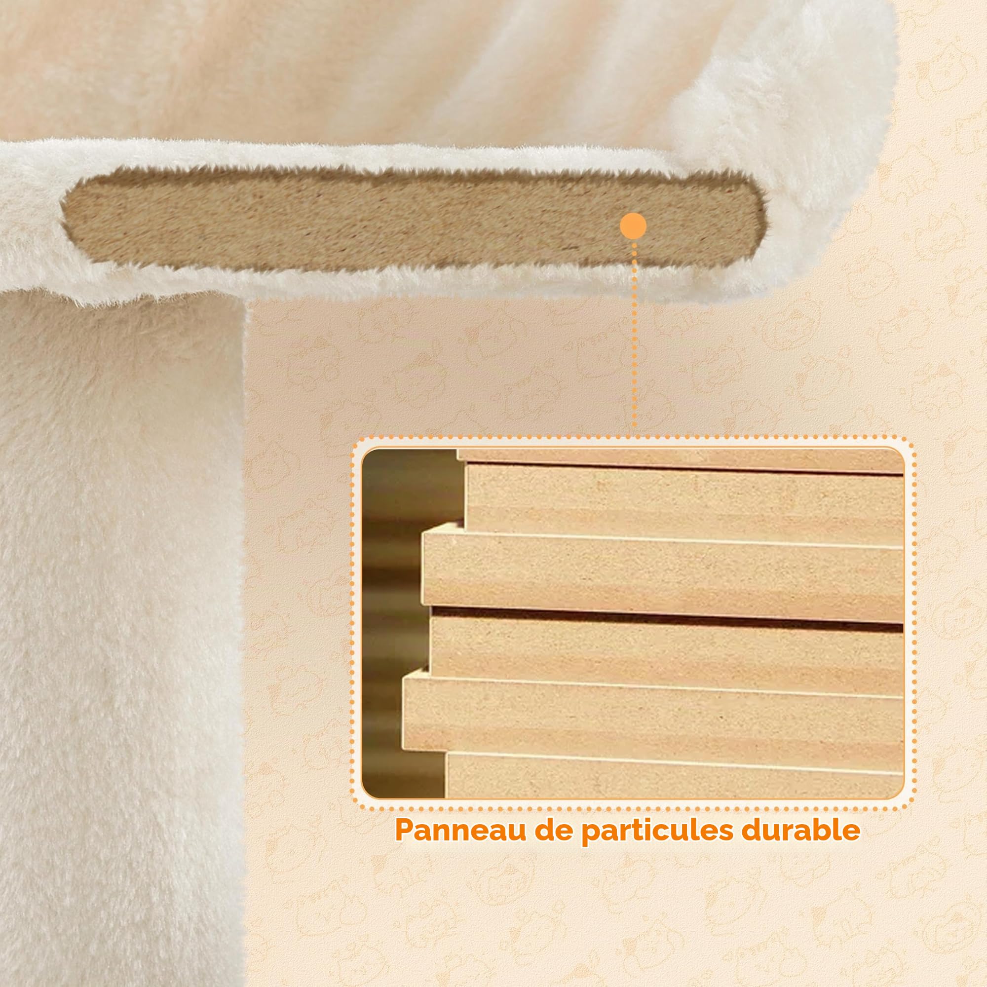 Abician Grand Arbre à Chat XXL 174.5cm, en Sisal, Tour pour Chats à Grimper avec 2 Cachettes/3 Plateformes/2 Paniers/Hamac, pour Chats Gros, Beige