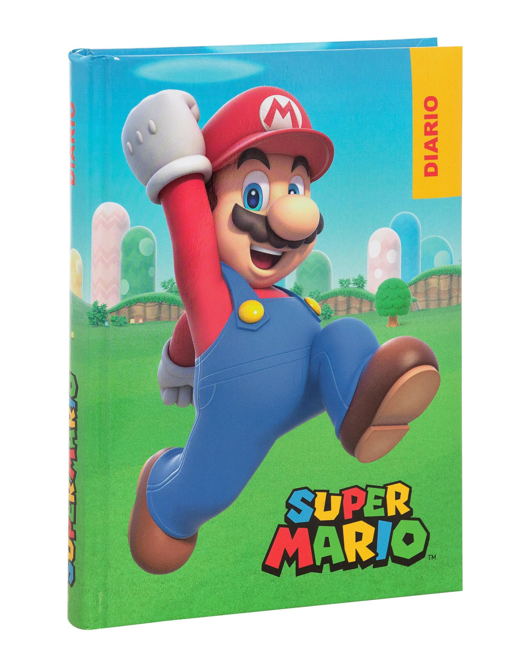 Super Mario - Agenda escolar 2024-2025 oficial Super Mario, agenda de 12 meses ideal para la escuela primaria, con tapa acolchada y 320 páginas interiores impresas a color, 13 x 17,8 cm, rojo