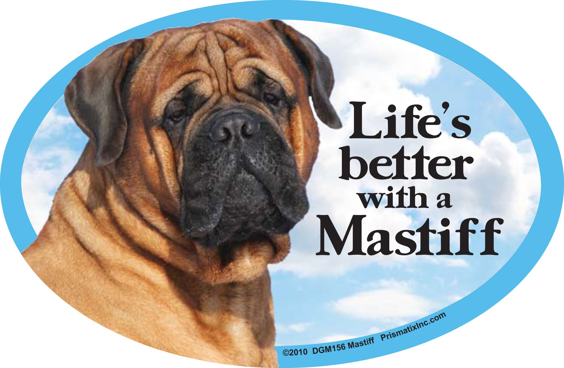 Fridge Magnets Bull Mastiff Gift - Life's Better - Large Fun Flexible Size 6.25" X 4.25"