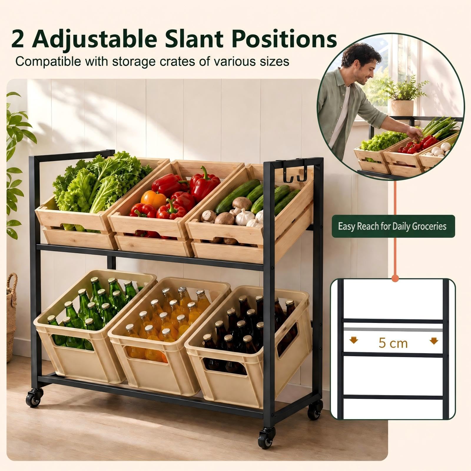 GIANTEX Estantería para 4/6 Cajas de Bebidas (104 x 32 x 89 cm)