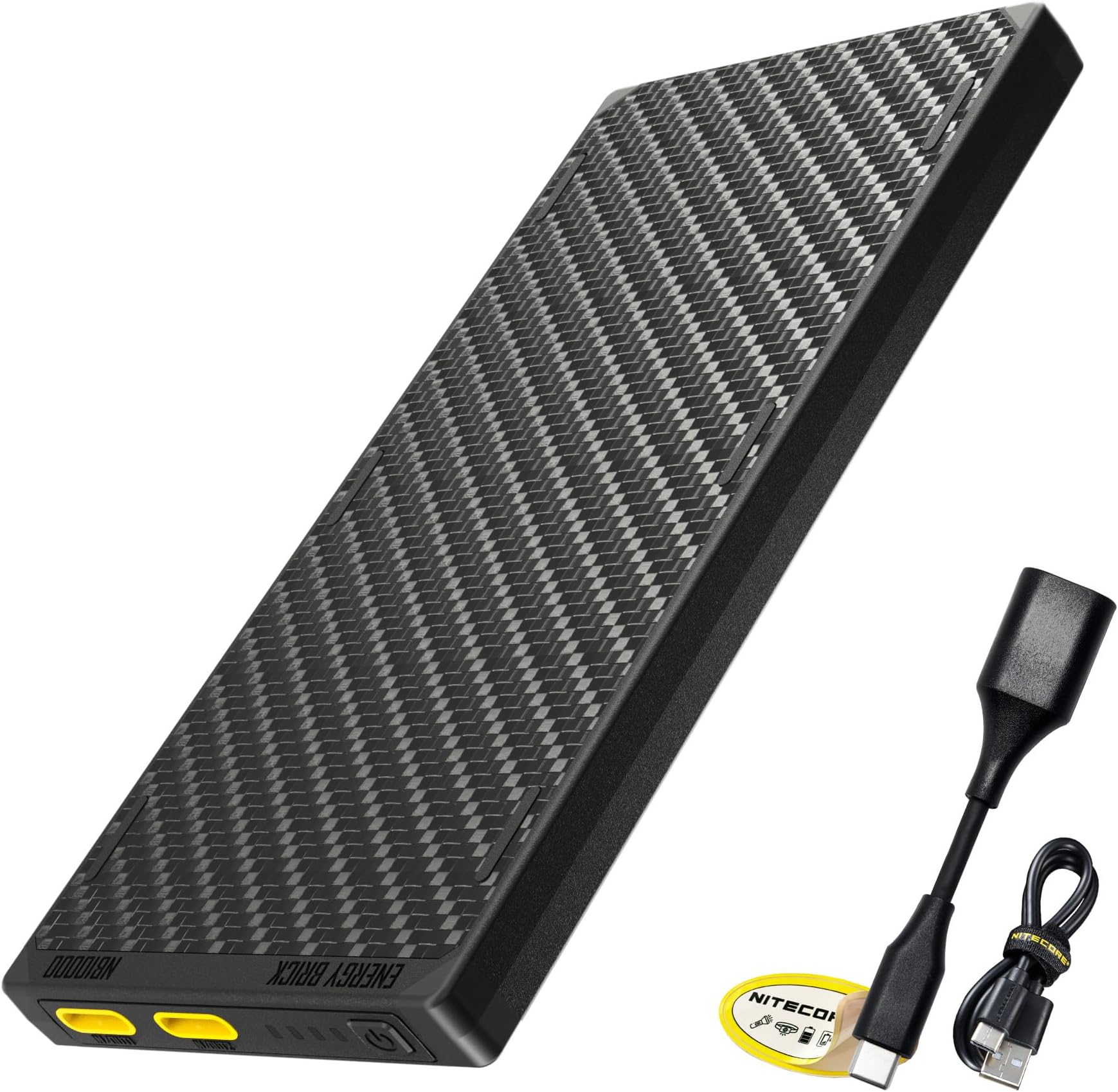 NitecoreNB10000 Gen III (Gen 3) Ultra-Slim Power Bank, 10000mAh QC Quick-Charge Dual USB-C Ports for Phones, Flashlights and Headlamps, with USB-A Adapter, Charging Cable Sticker